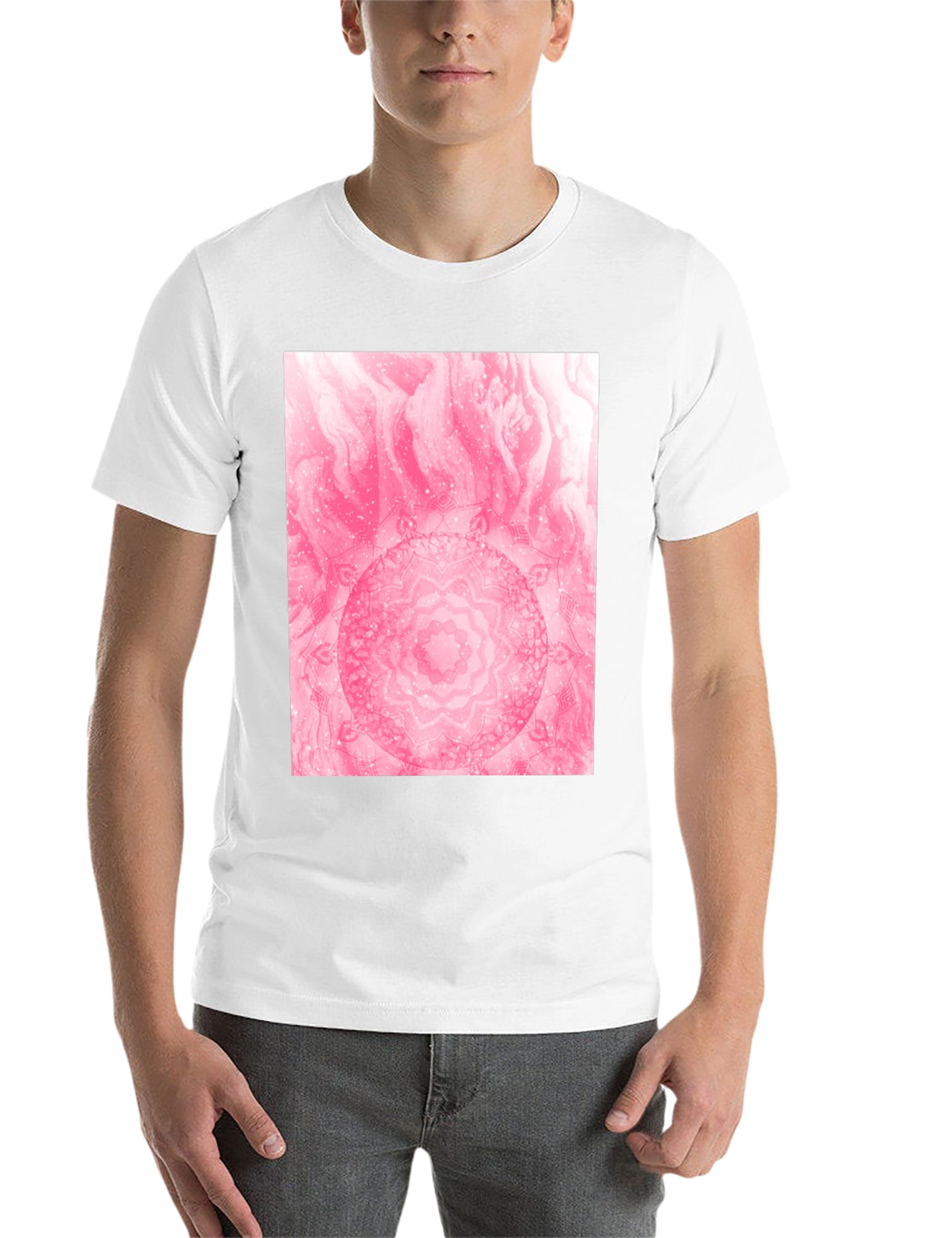 Black Pink Mandala Graphic T-Shirt view 14