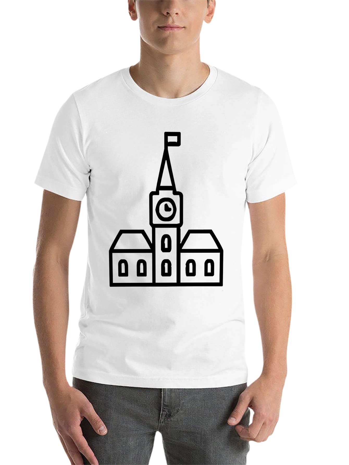 Black Clock Tower Graphic Tee - Classic Black T-Shirt view 14