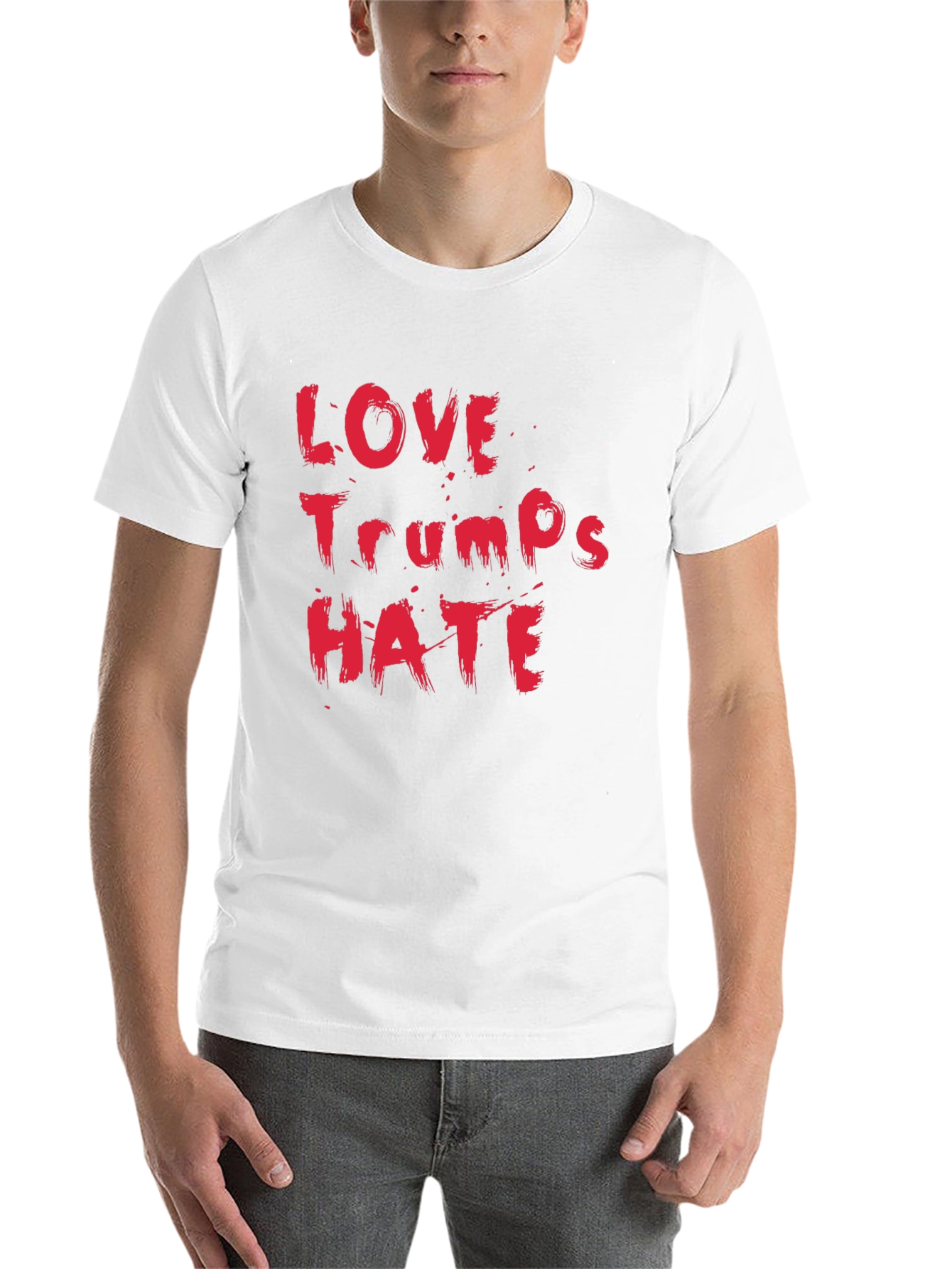 Black Love Trumps Hate Black Cotton T-Shirt view 14