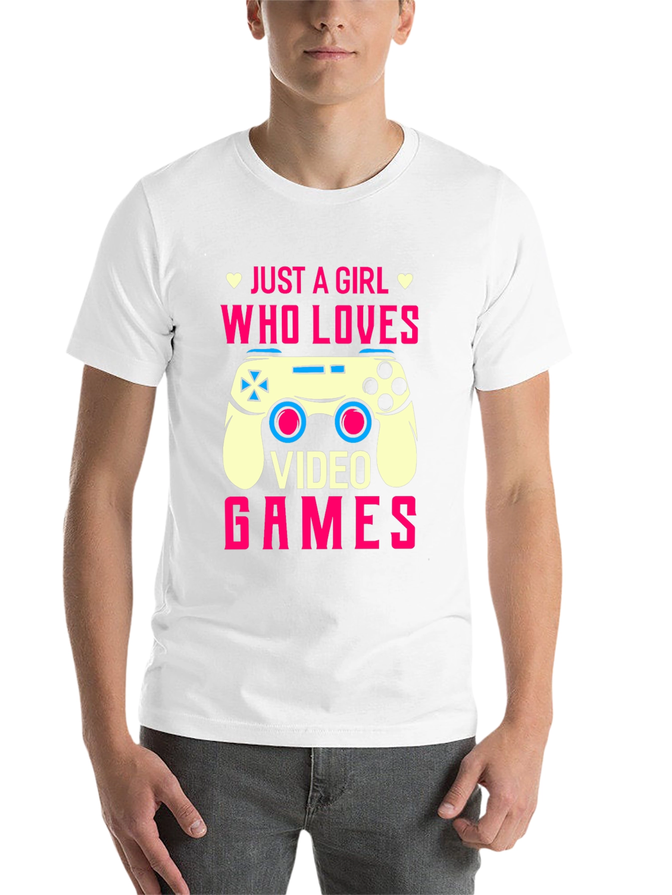 Black Just A Girl Who Loves Video Games T-Shirt view 14