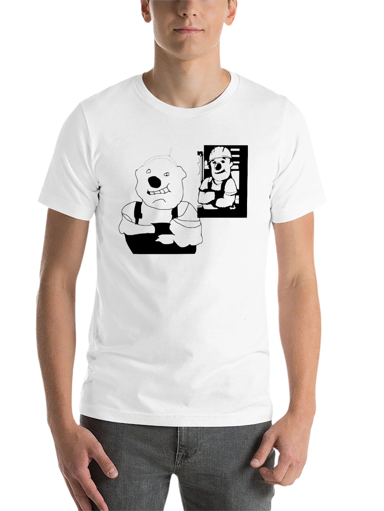 Black Black Cartoon Character T-Shirt view 14