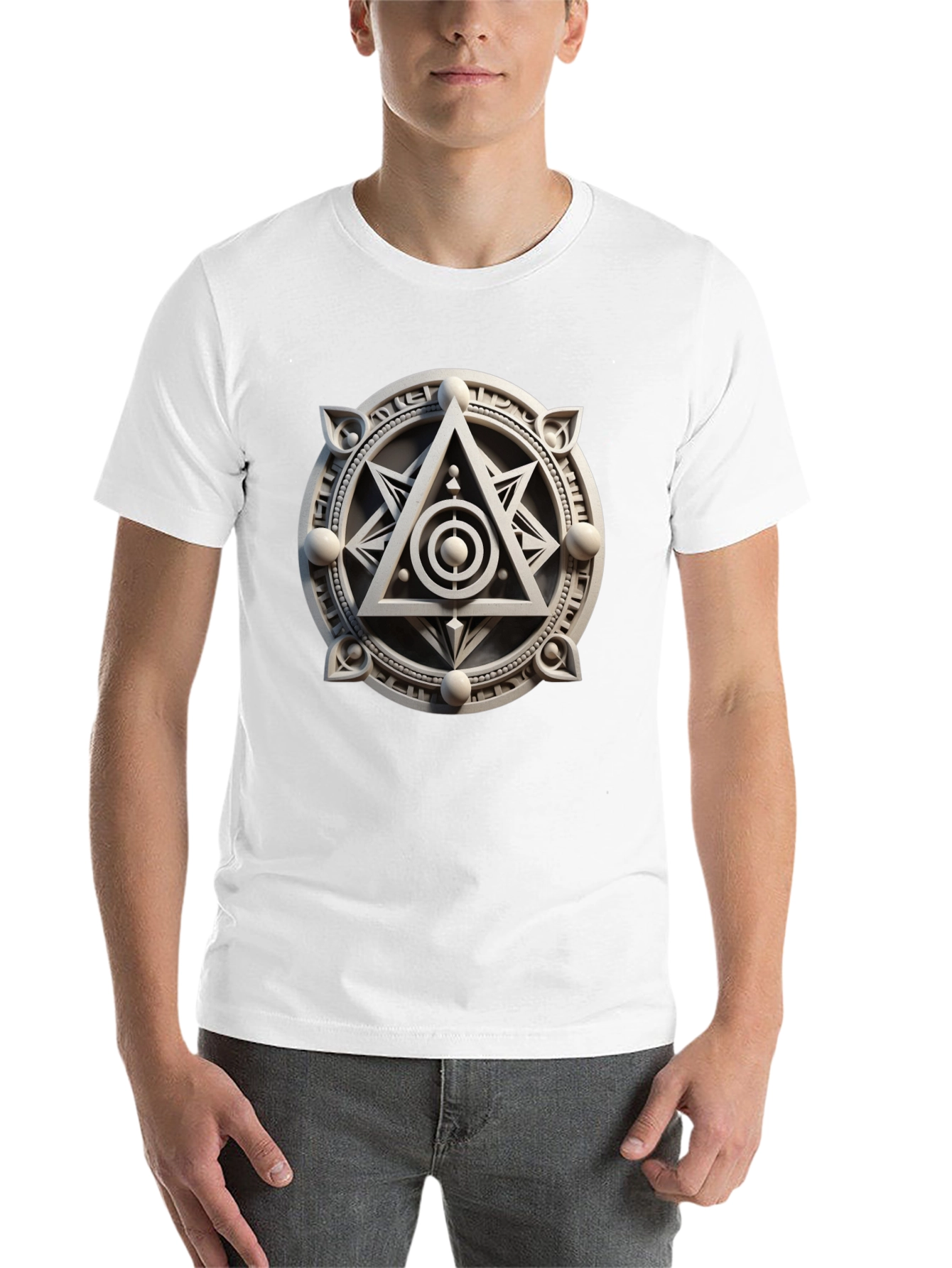 Black Mystic Symbol Graphic Tee - Geometric Design view 14