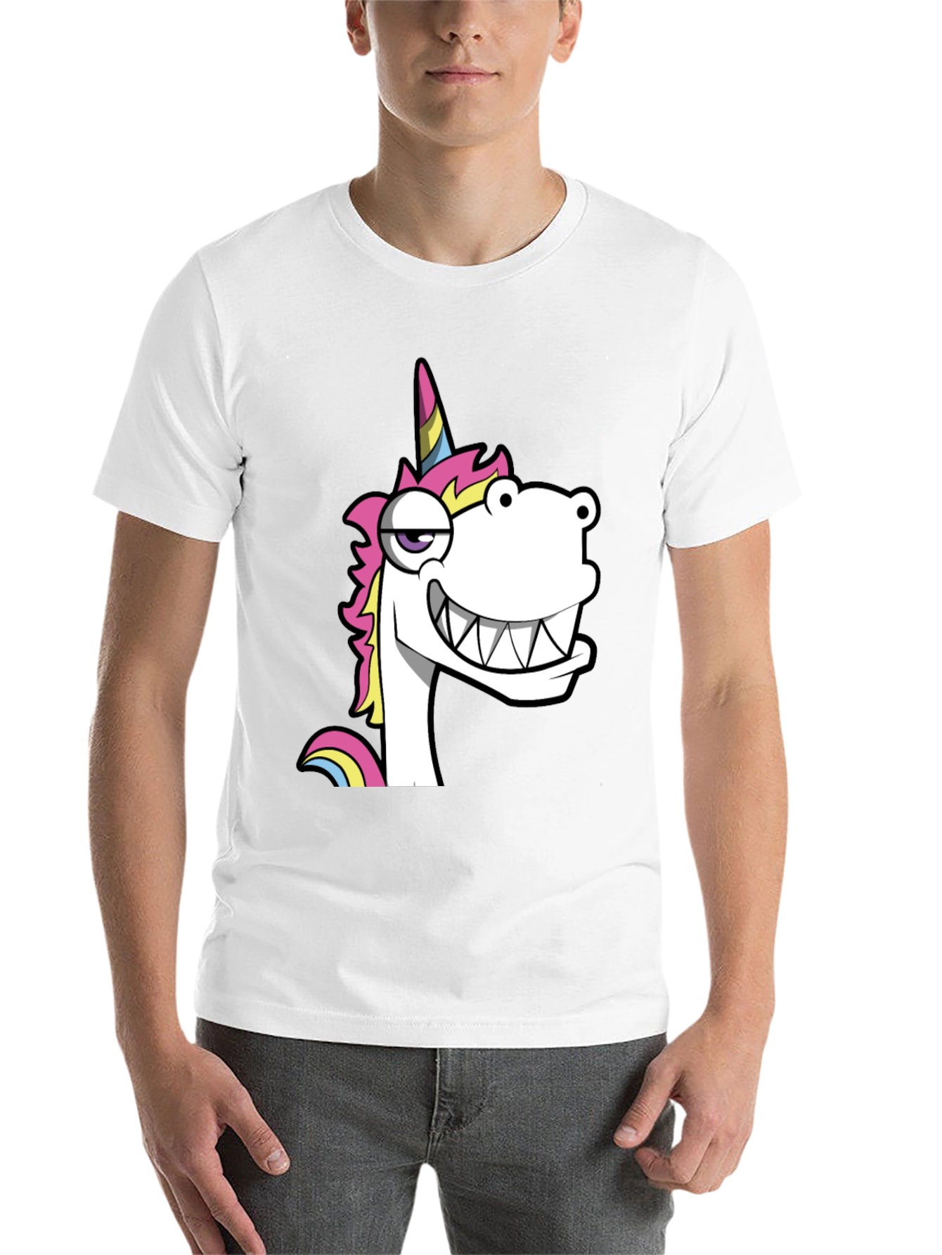 Black Funny Unicorn Graphic Black T-Shirt view 14