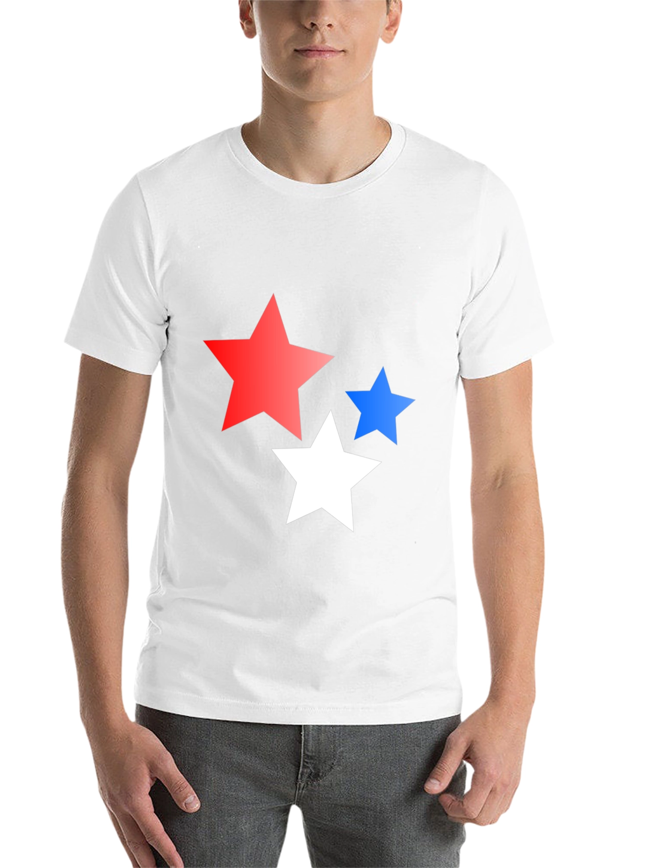 Black Stars Graphic Print Black T-Shirt view 14