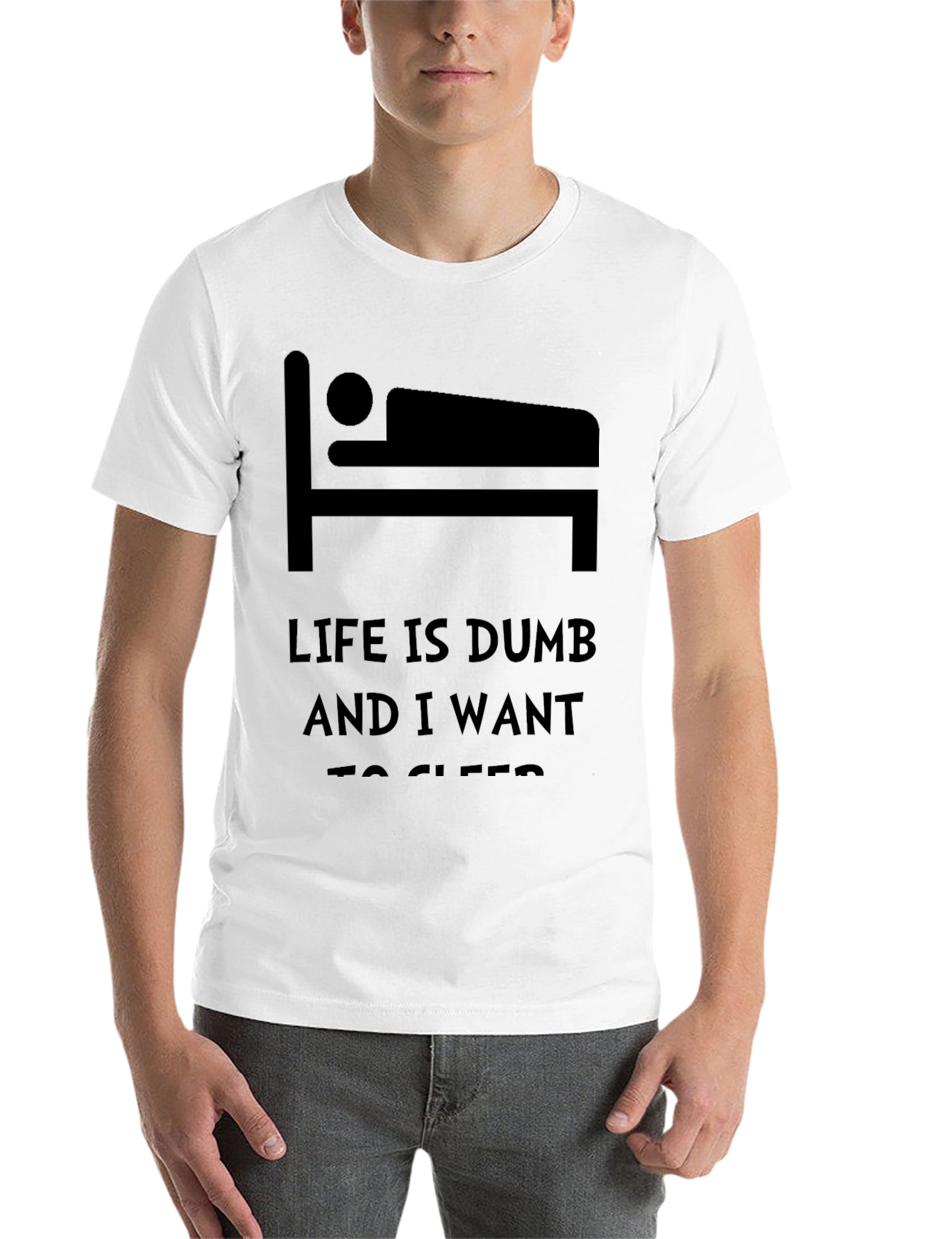Black Life is Dumb - Funny Sleep T-Shirt view 14