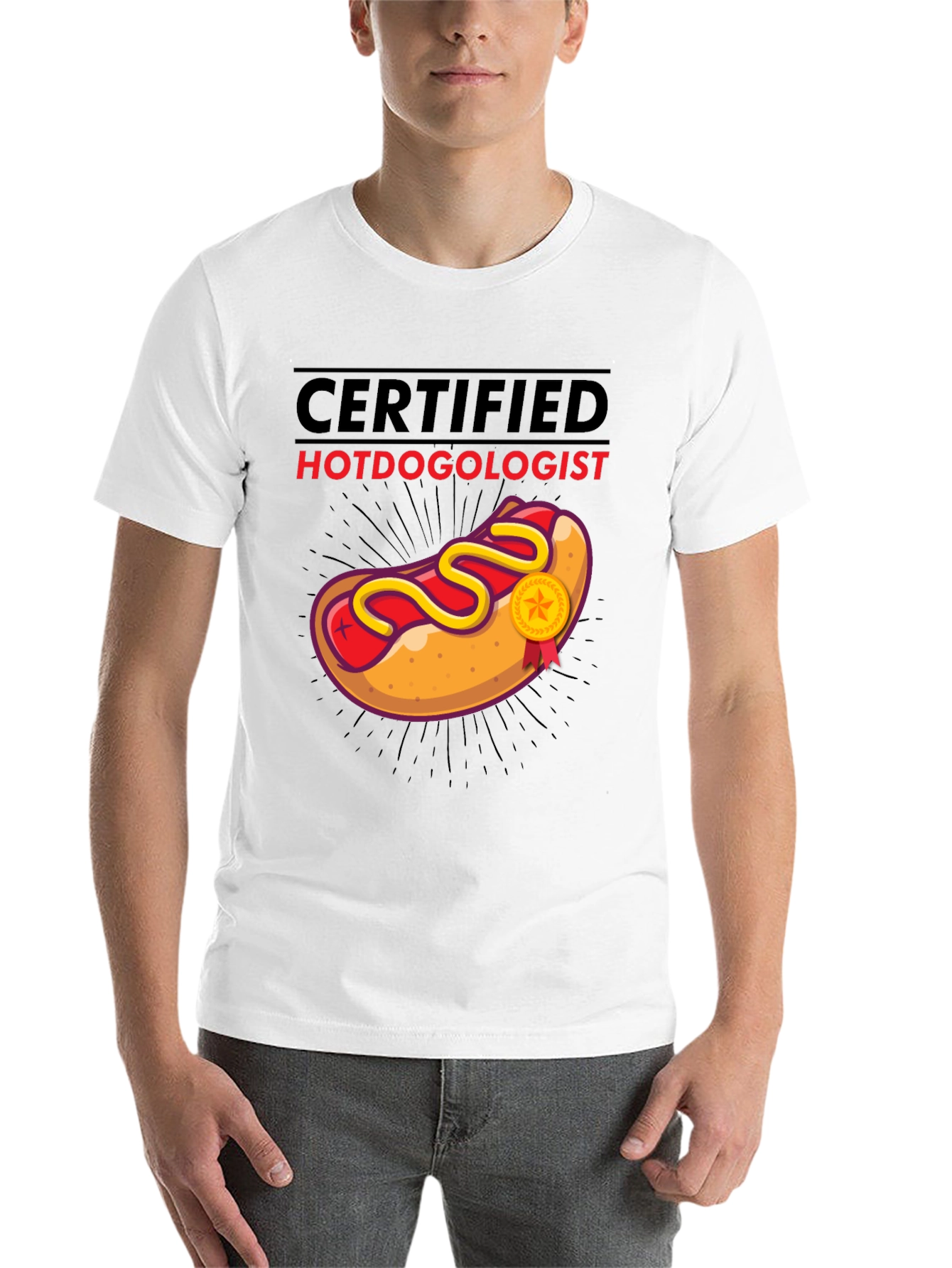 Black Certified Hotdogologist T-Shirt - Funny Foodie Tee view 14