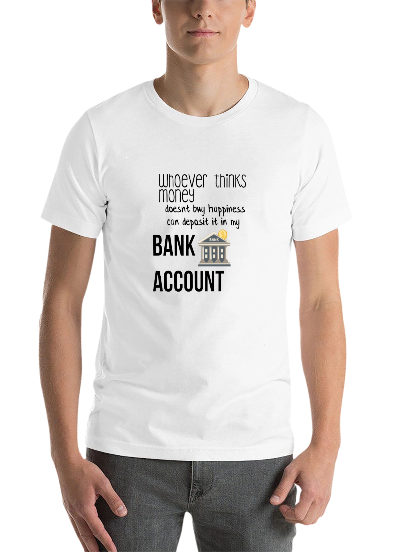 Black Money & Happiness Bank Account T-Shirt view 14