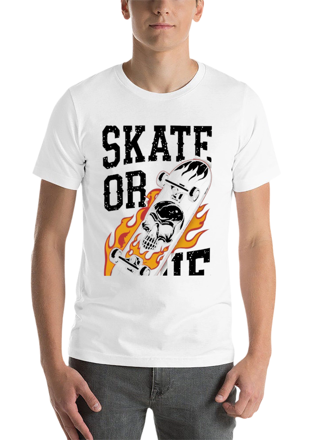 Black Skate or Die Skull Skateboard T-Shirt view 14