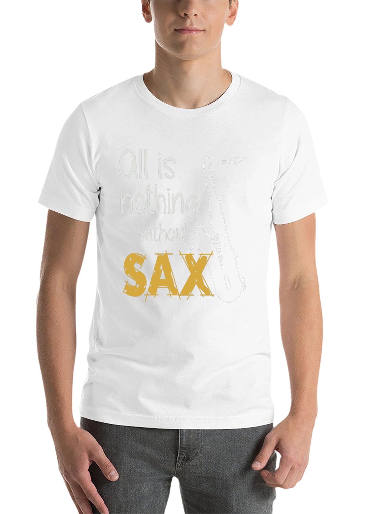 Black All is Nothing Without Sax T-Shirt view 14