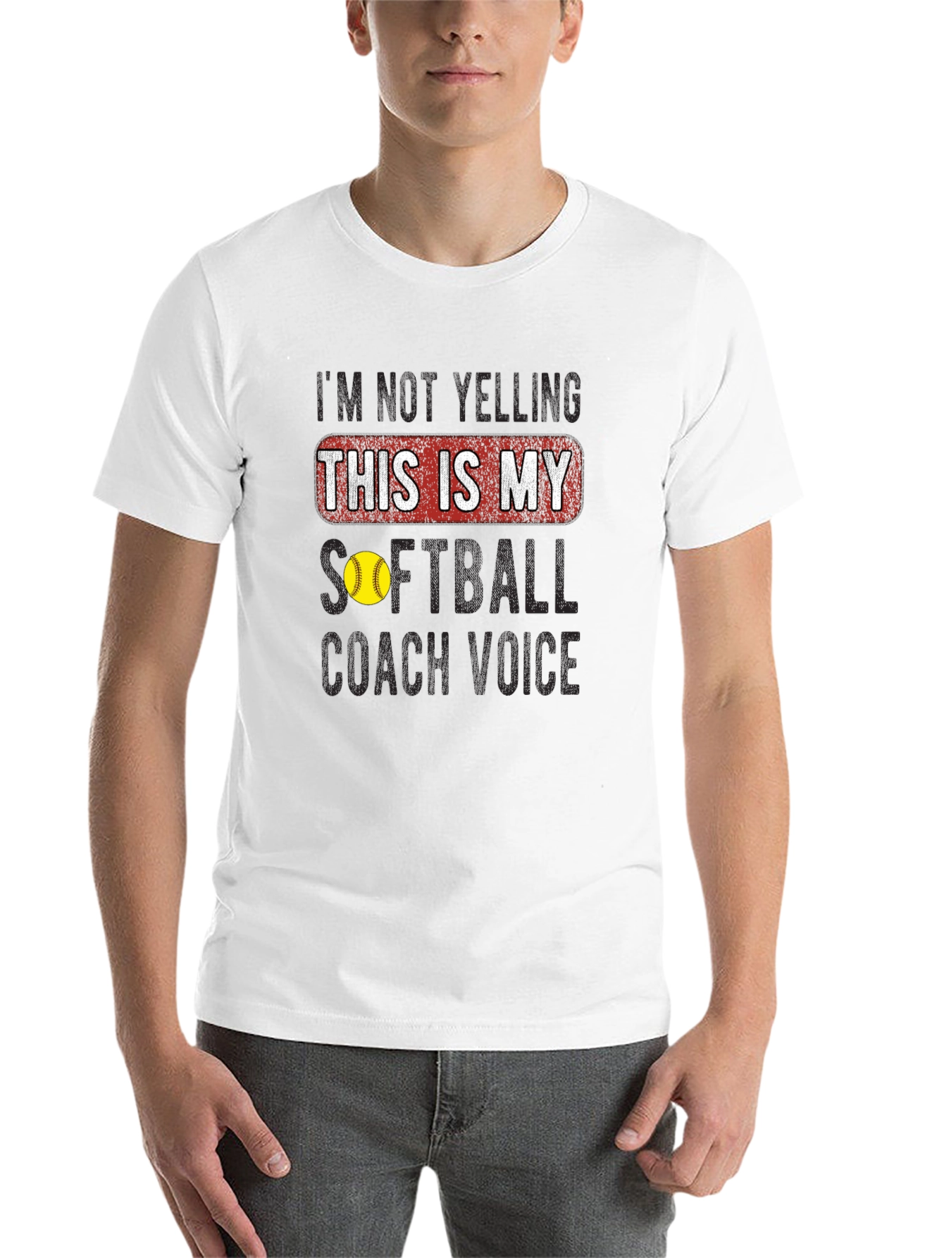 Black Softball Coach Voice T-Shirt view 14