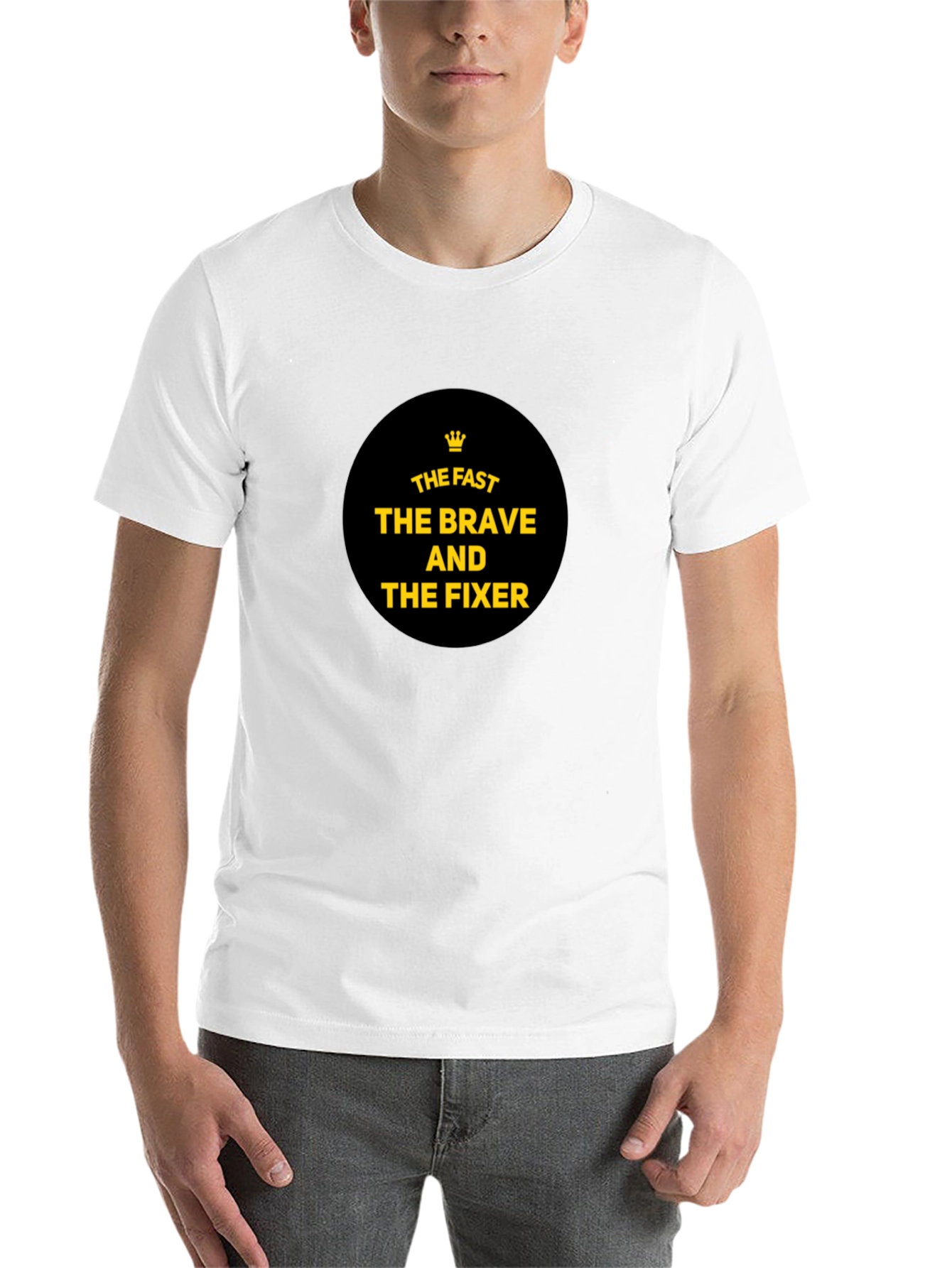 Black The Fast, The Brave, The Fixer T-Shirt - Black Cotton Tee view 14