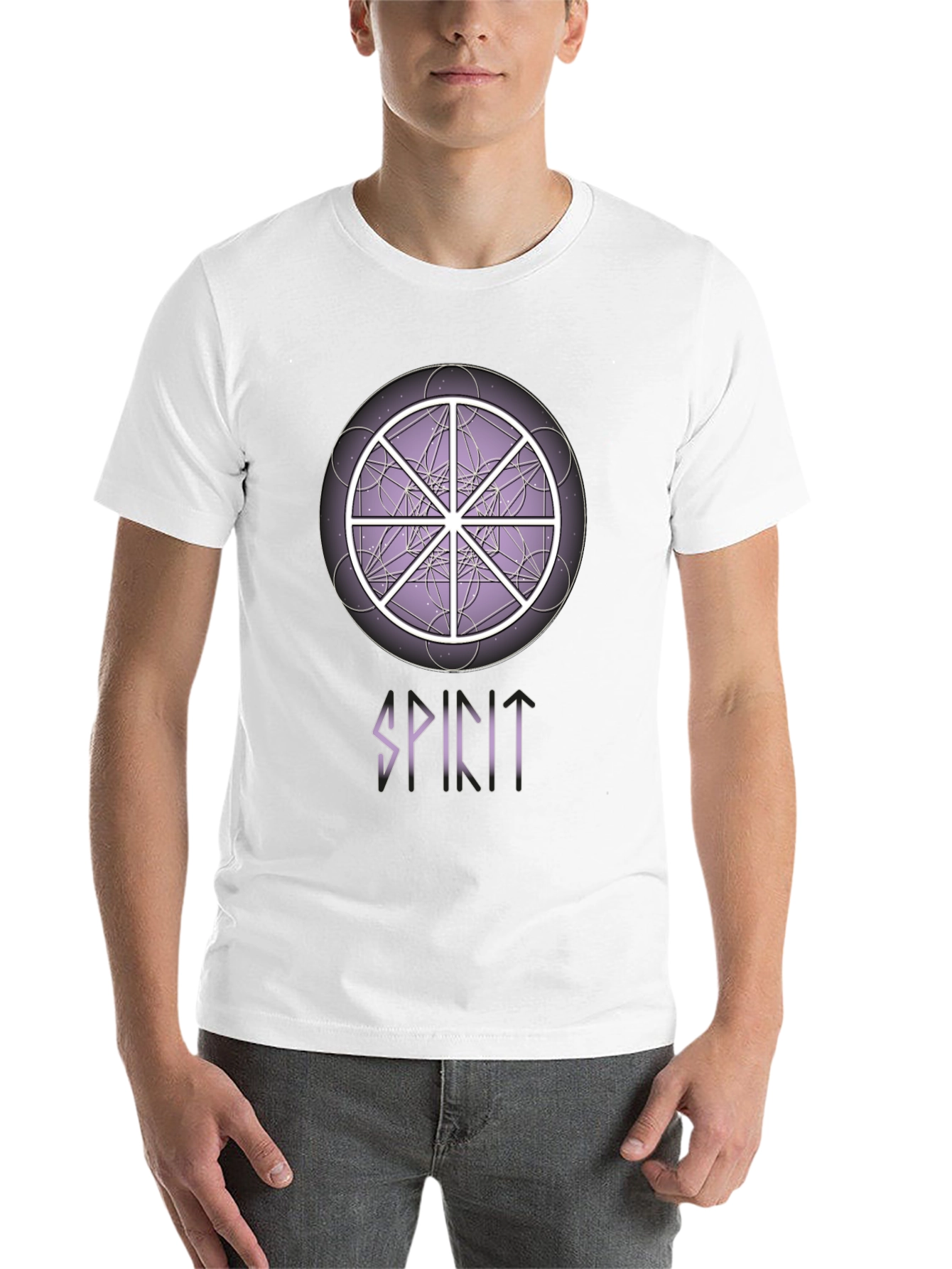 Black Spirit Wheel T-Shirt - Geometric Design, Soft Cotton Tee view 14