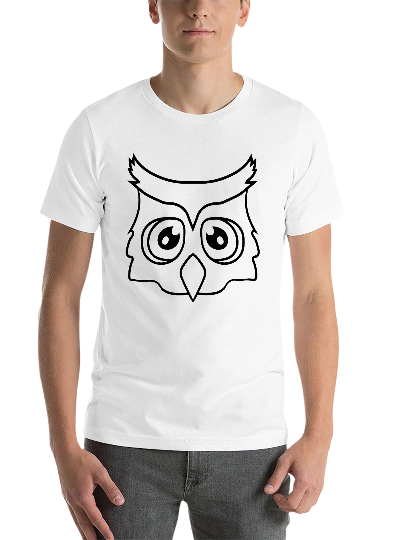 Black Owl Graphic Black T-Shirt - Men's Crew Neck Tee view 14