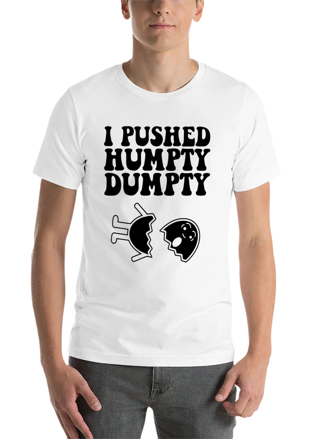 Black I Pushed Humpty Dumpty Graphic T-Shirt view 14