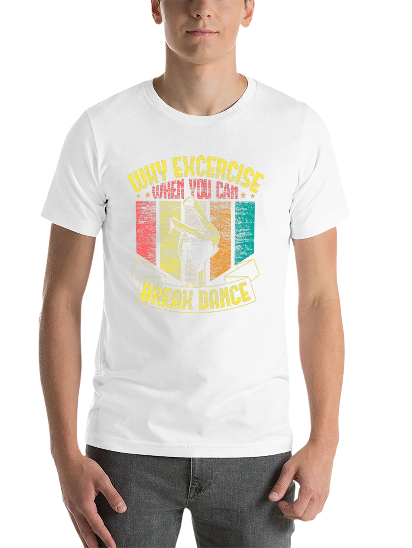 Black Why Exercise? Break Dance T-Shirt view 14