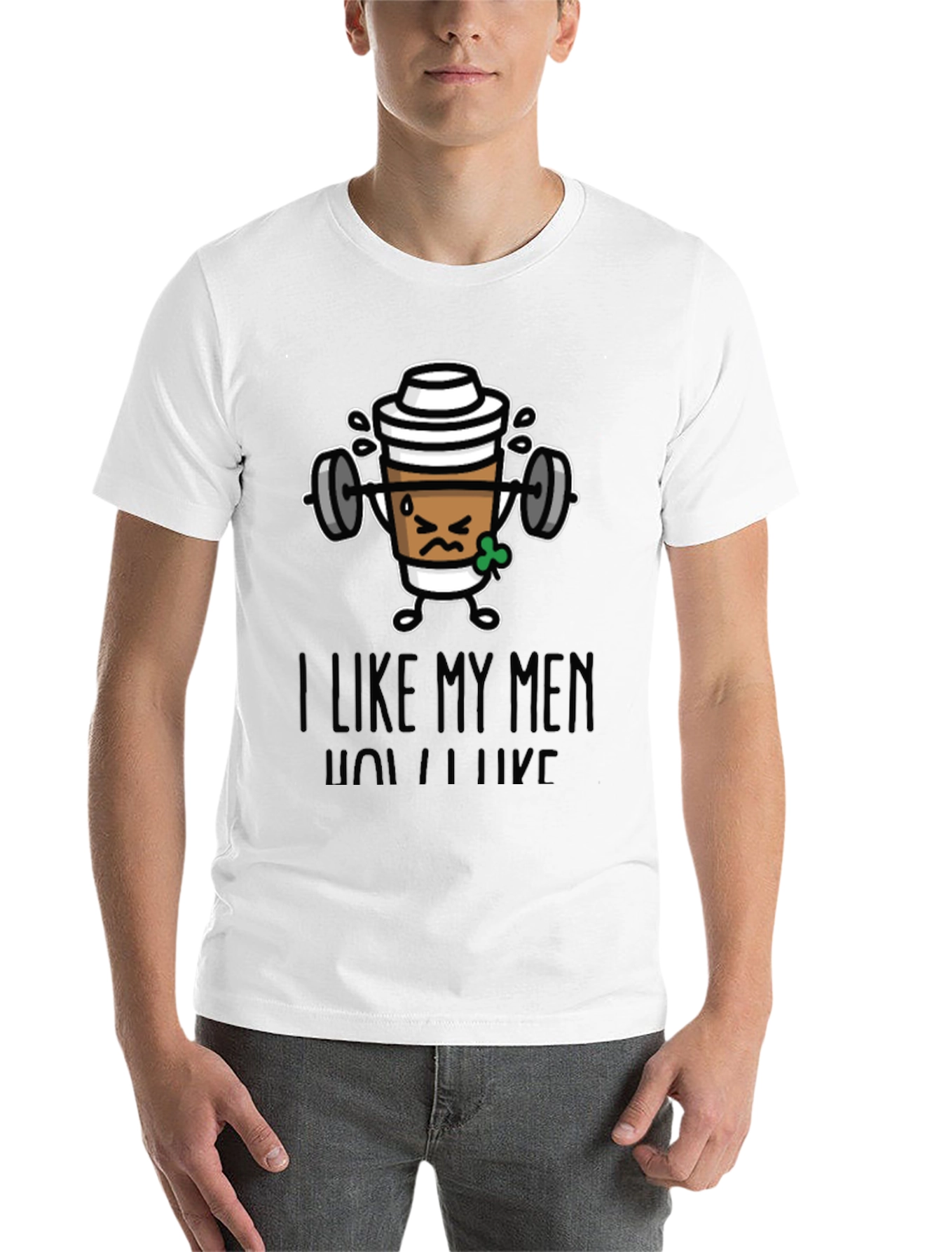 Black I Like My Men How I Like My Coffee Funny Workout T-Shirt view 14