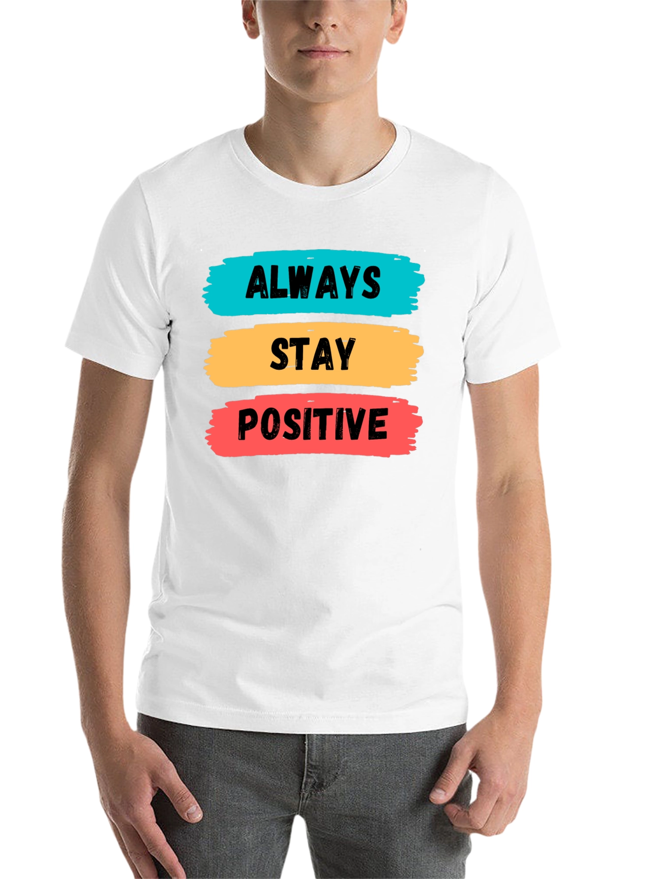 Black Always Stay Positive Graphic Tee view 14
