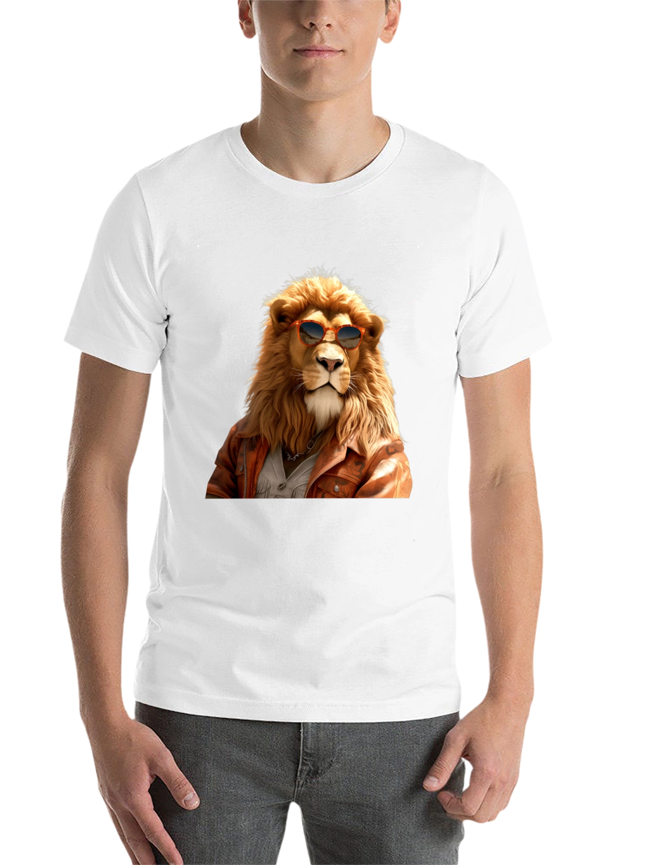 Black Cool Lion Graphic Tee - Trendy Animal Print Shirt view 14