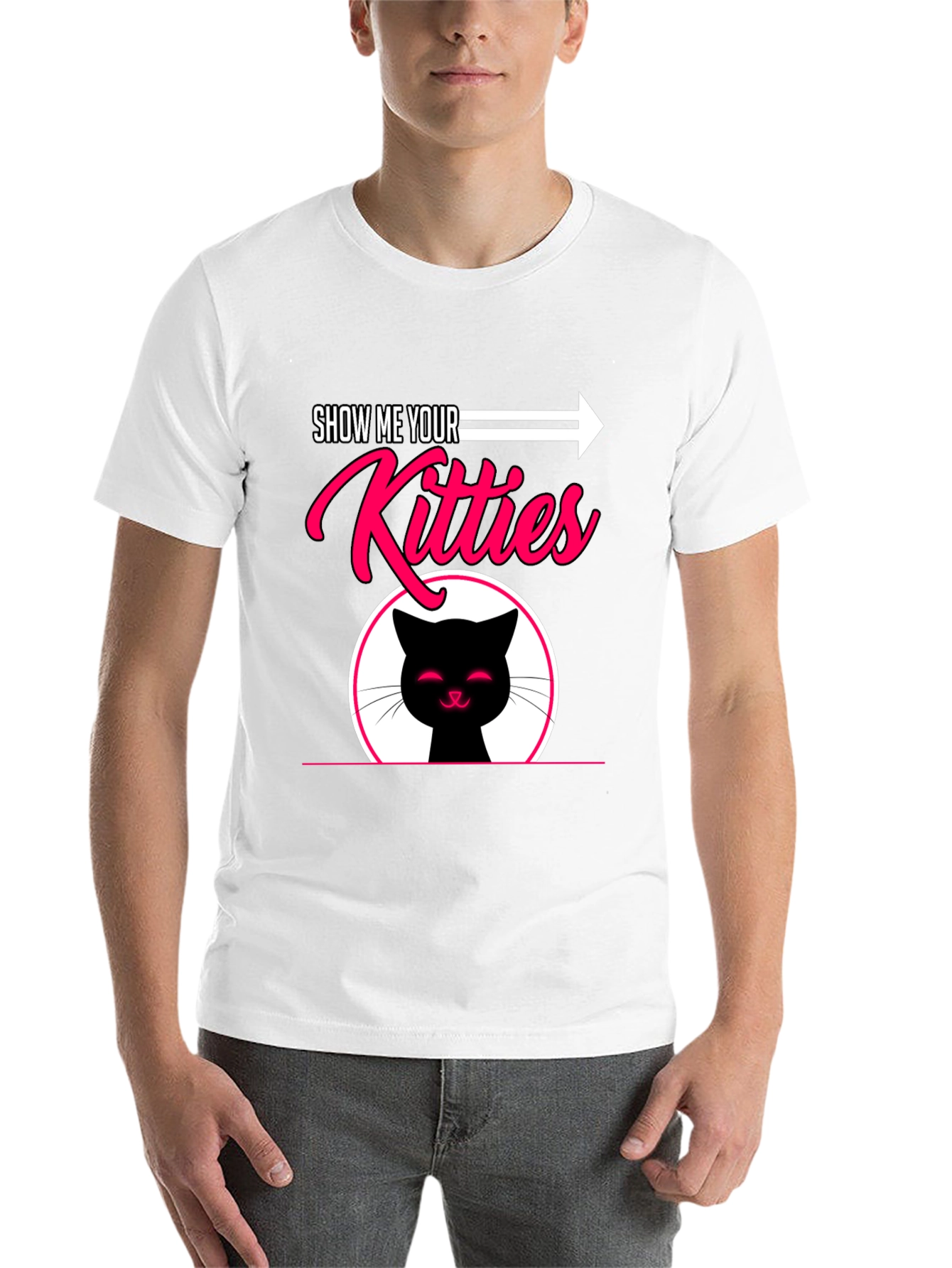 Black Show Me Your Kitties Graphic T-Shirt view 14