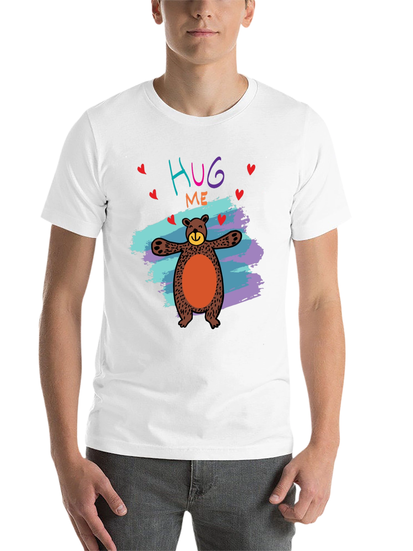 Black Hug Me Bear Graphic Tee - Cute & Comfy view 14