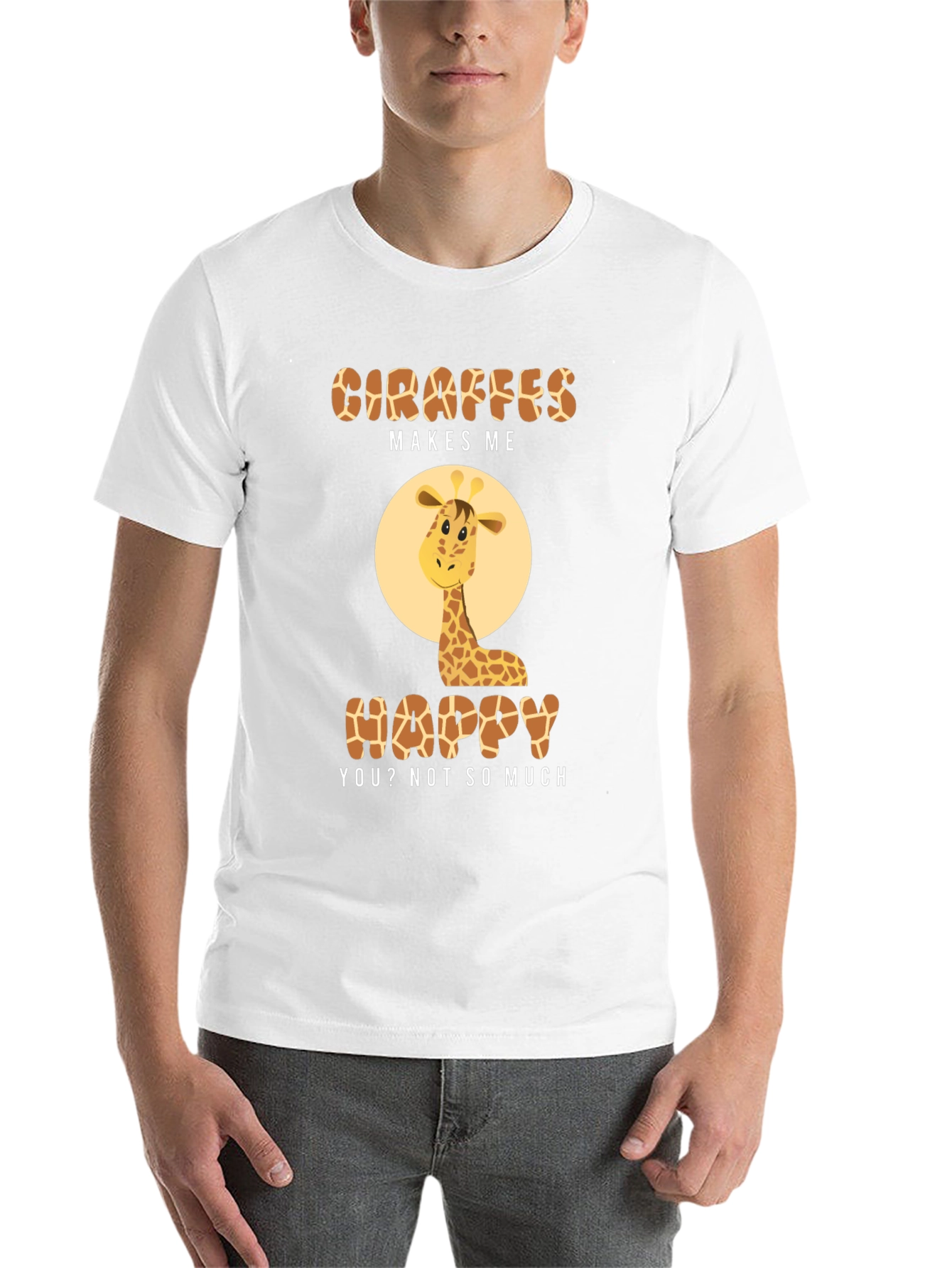 Black Giraffe Makes Me Happy T-Shirt view 14