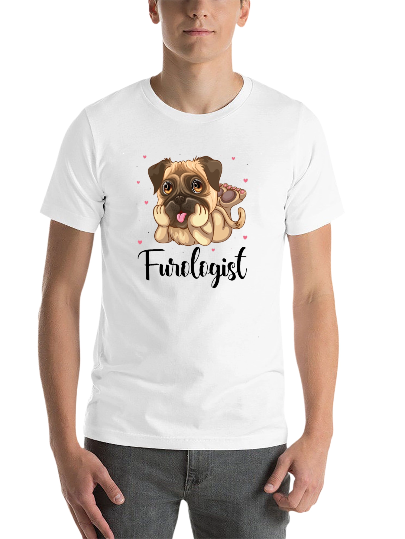 Black Furologist Pug T-Shirt view 14