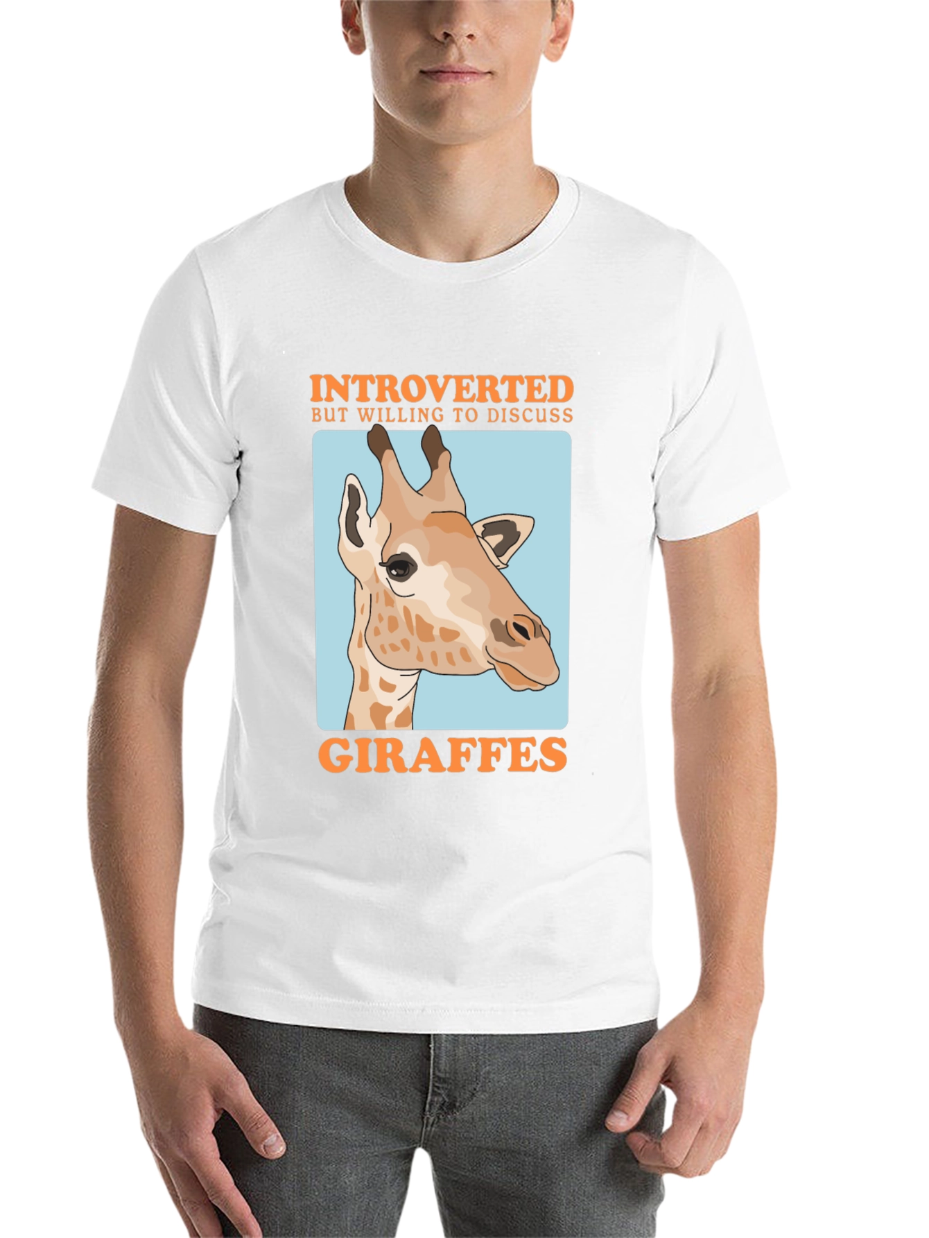 Black Introverted Giraffe Graphic T-Shirt view 14