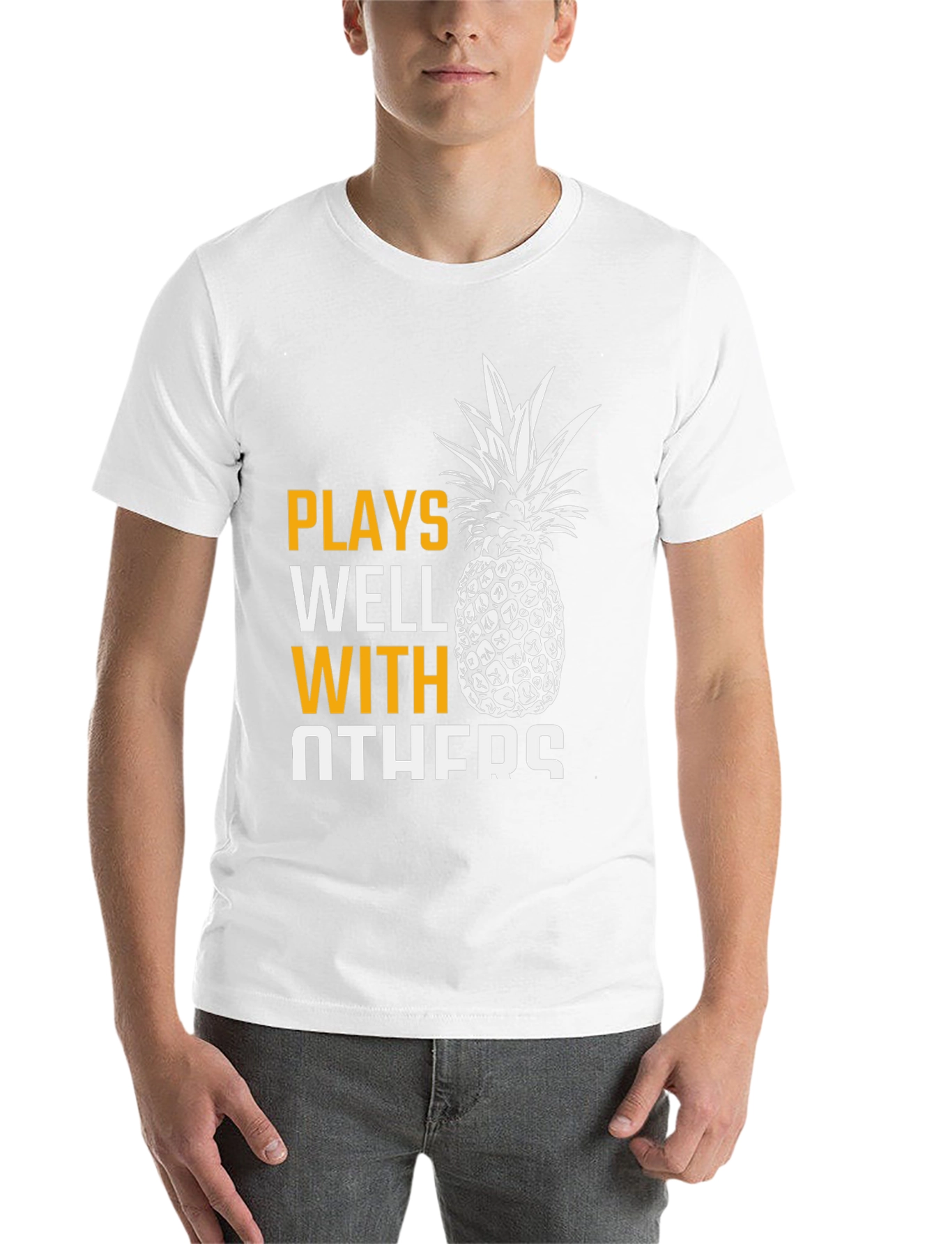 Black Plays Well With Others Pineapple Graphic T-Shirt view 14