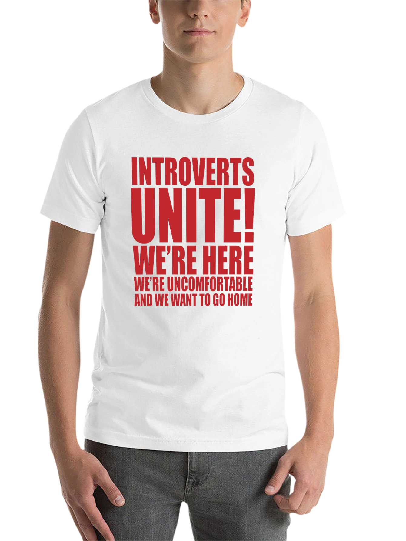Black Introverts Unite T-Shirt - Funny Slogan Tee view 14