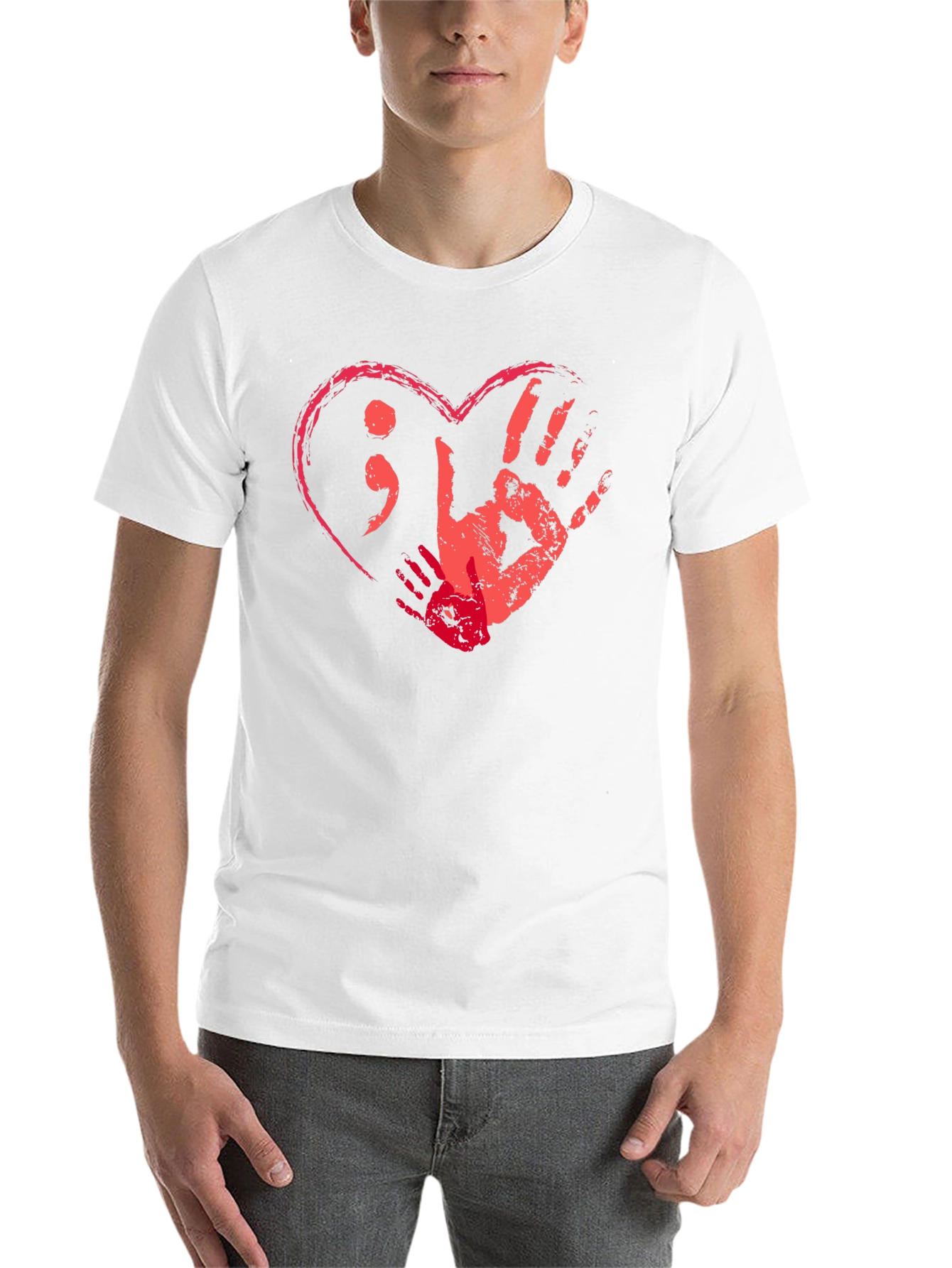 Black Heart & Hands Graphic Tee - Support Mental Health view 14