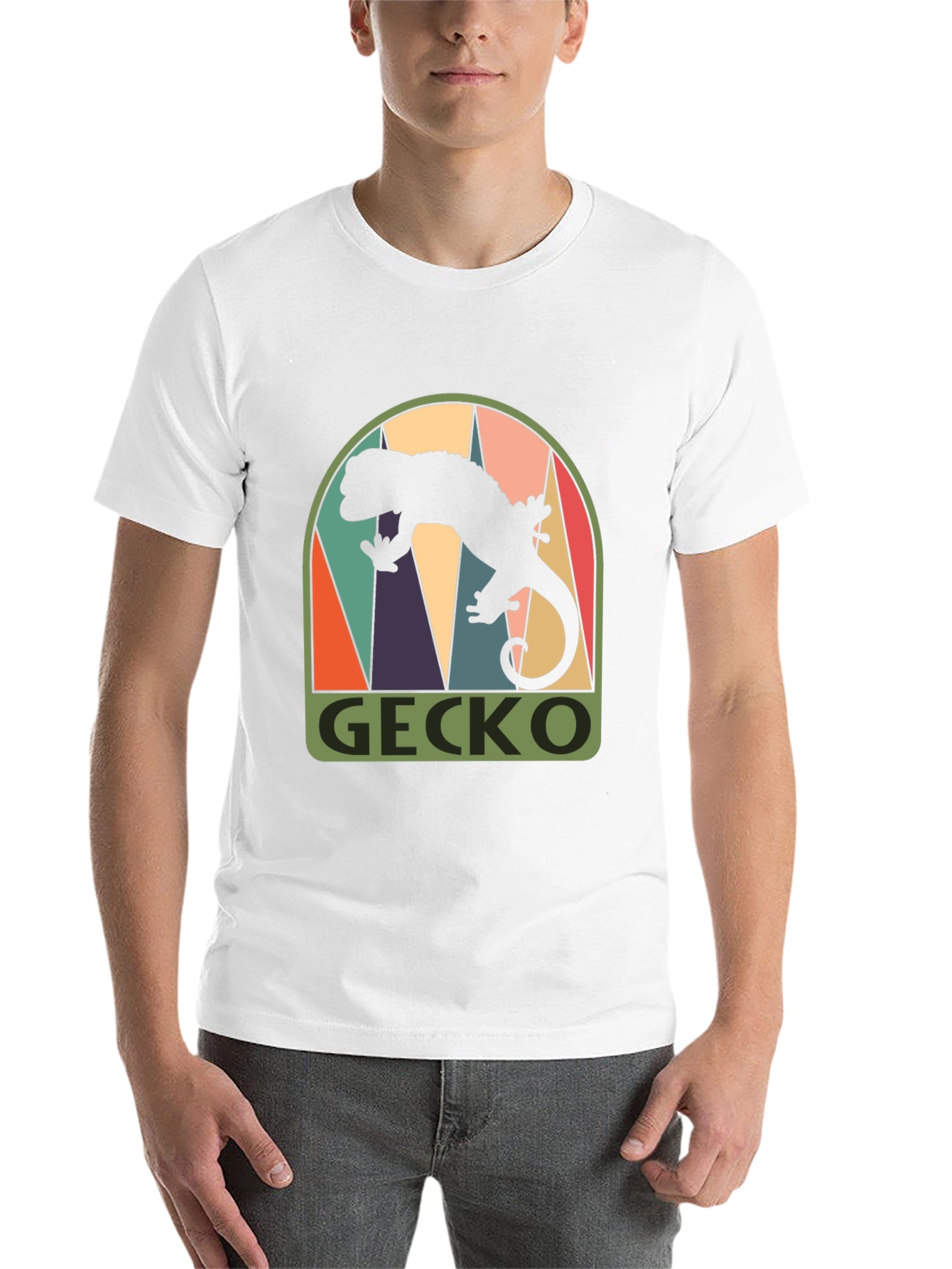 Black Retro Gecko Graphic Tee - Cool Black T-Shirt view 14
