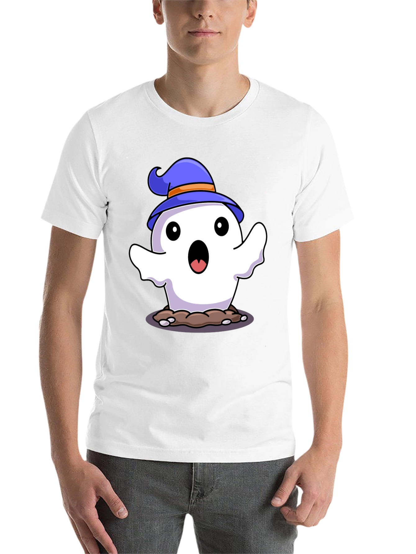 Black Halloween Ghost T-Shirt - Spooky Cute! view 14
