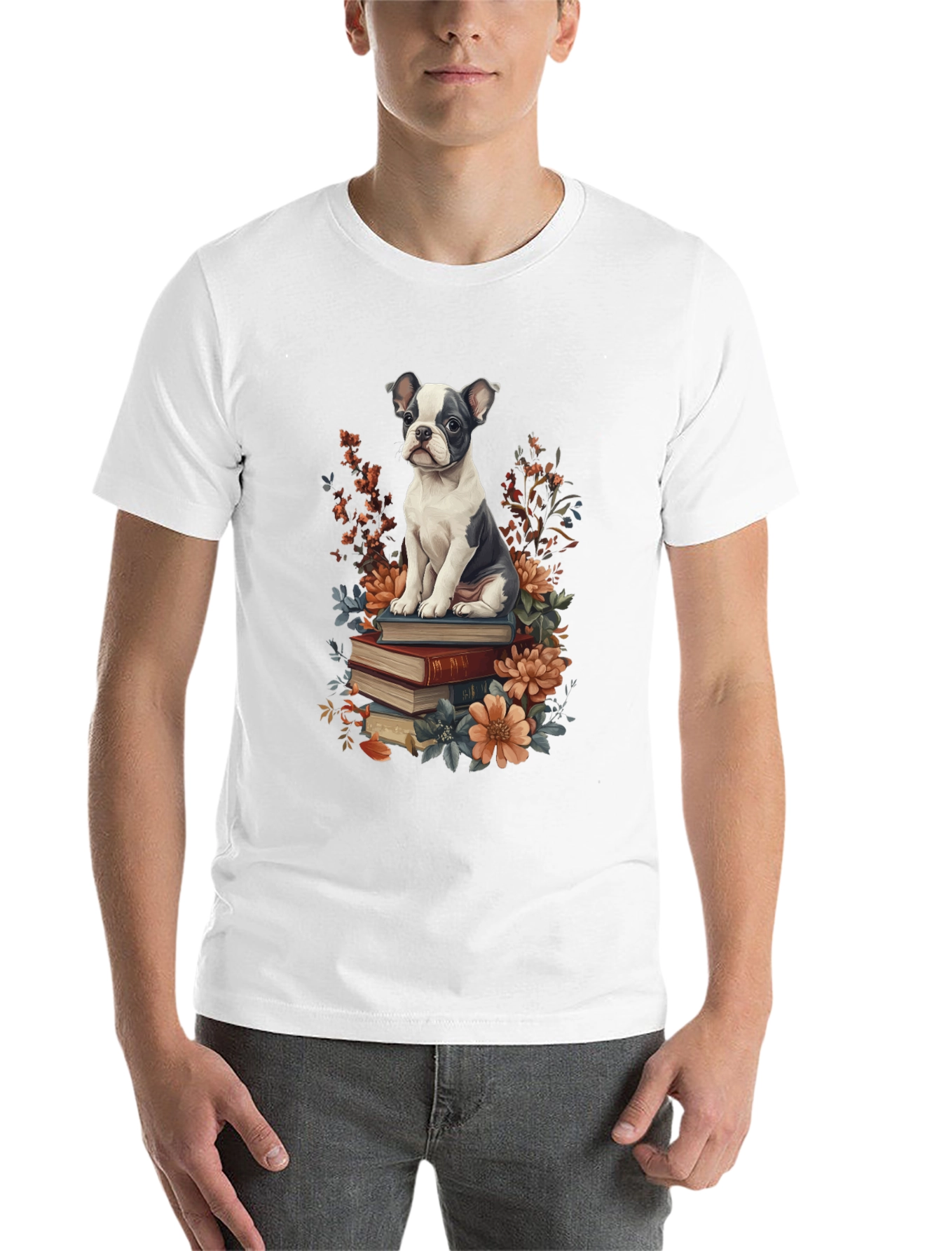 Black Dog on Books Graphic Tee view 14