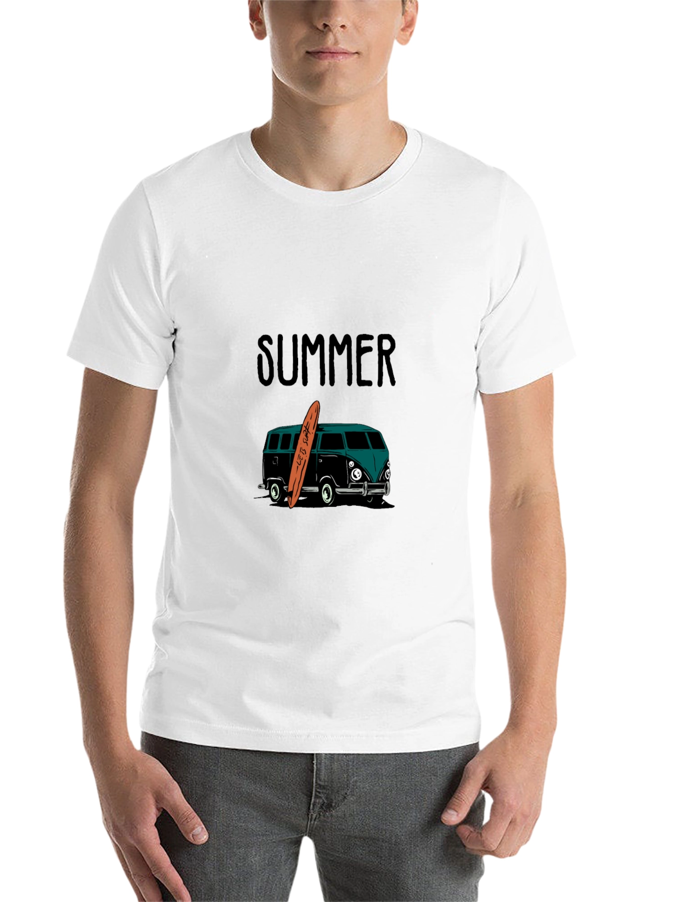 Black Summer Surf Van Graphic Tee - Black view 14