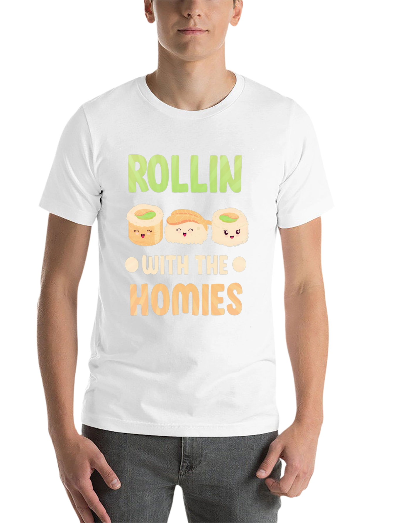 Black Sushi Rollin' with the Homies Graphic Tee view 14