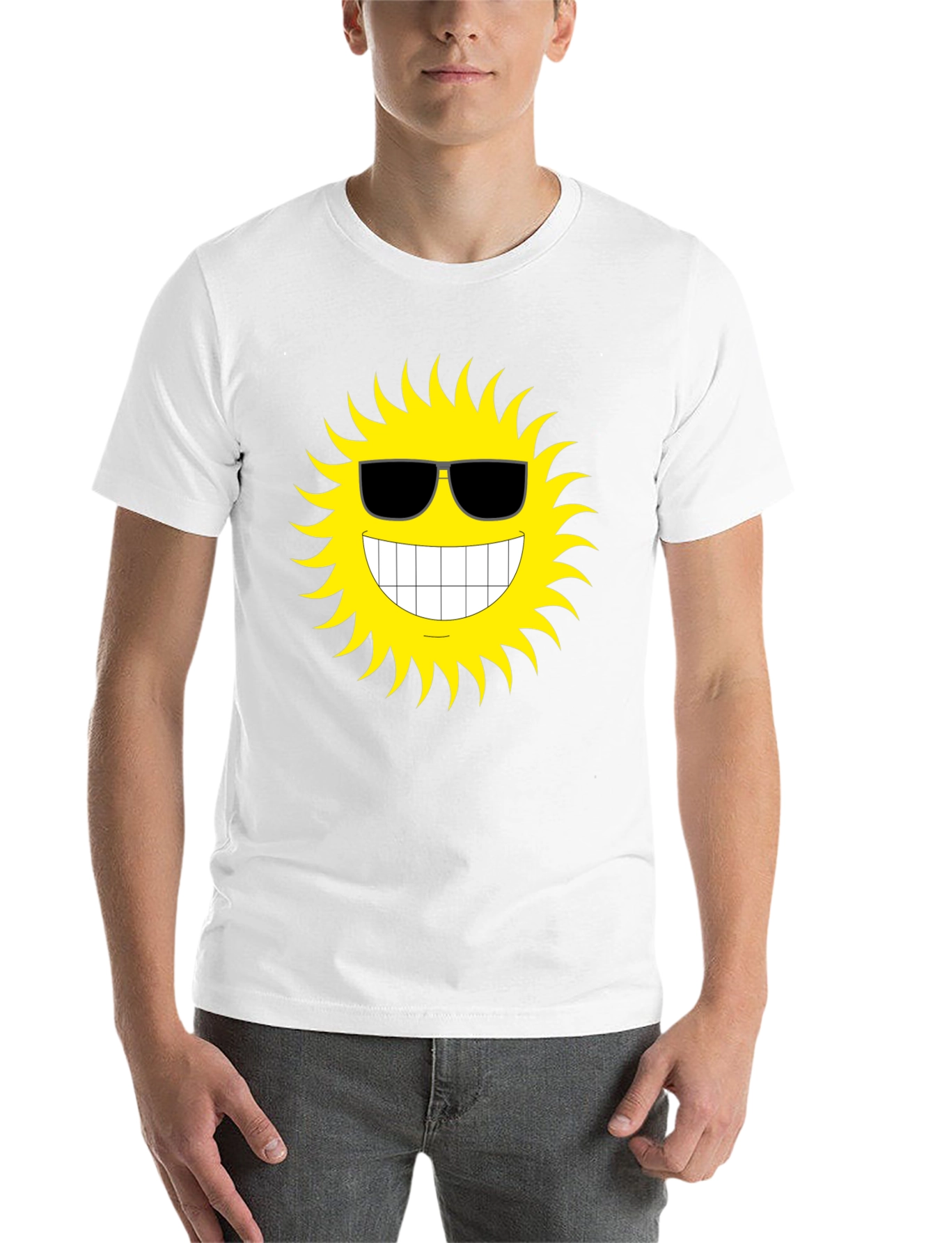 Black Cool Sun Graphic T-Shirt - Black Cotton Tee view 14