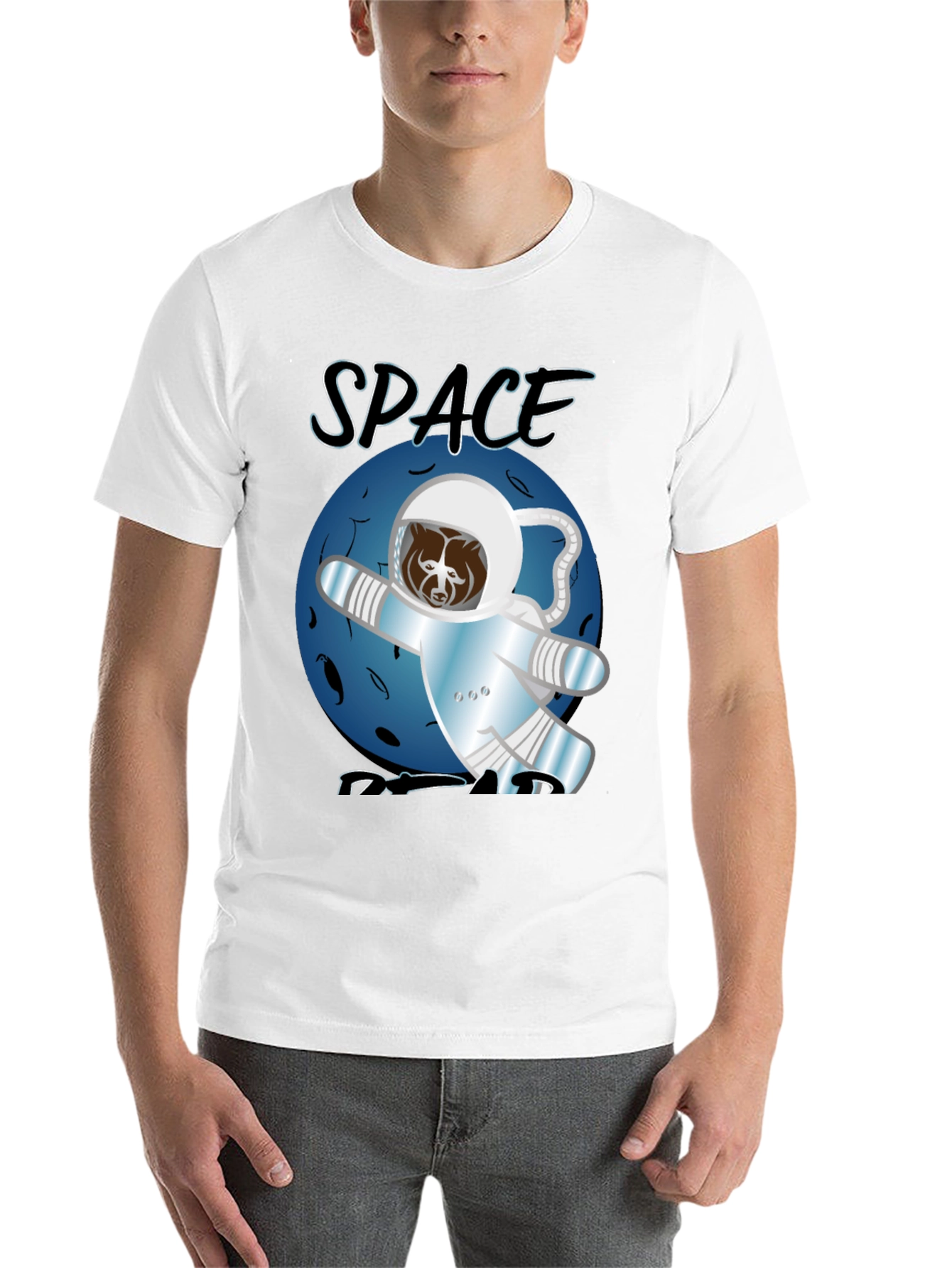 Black Space Bear T-Shirt - Astronaut Adventure view 14