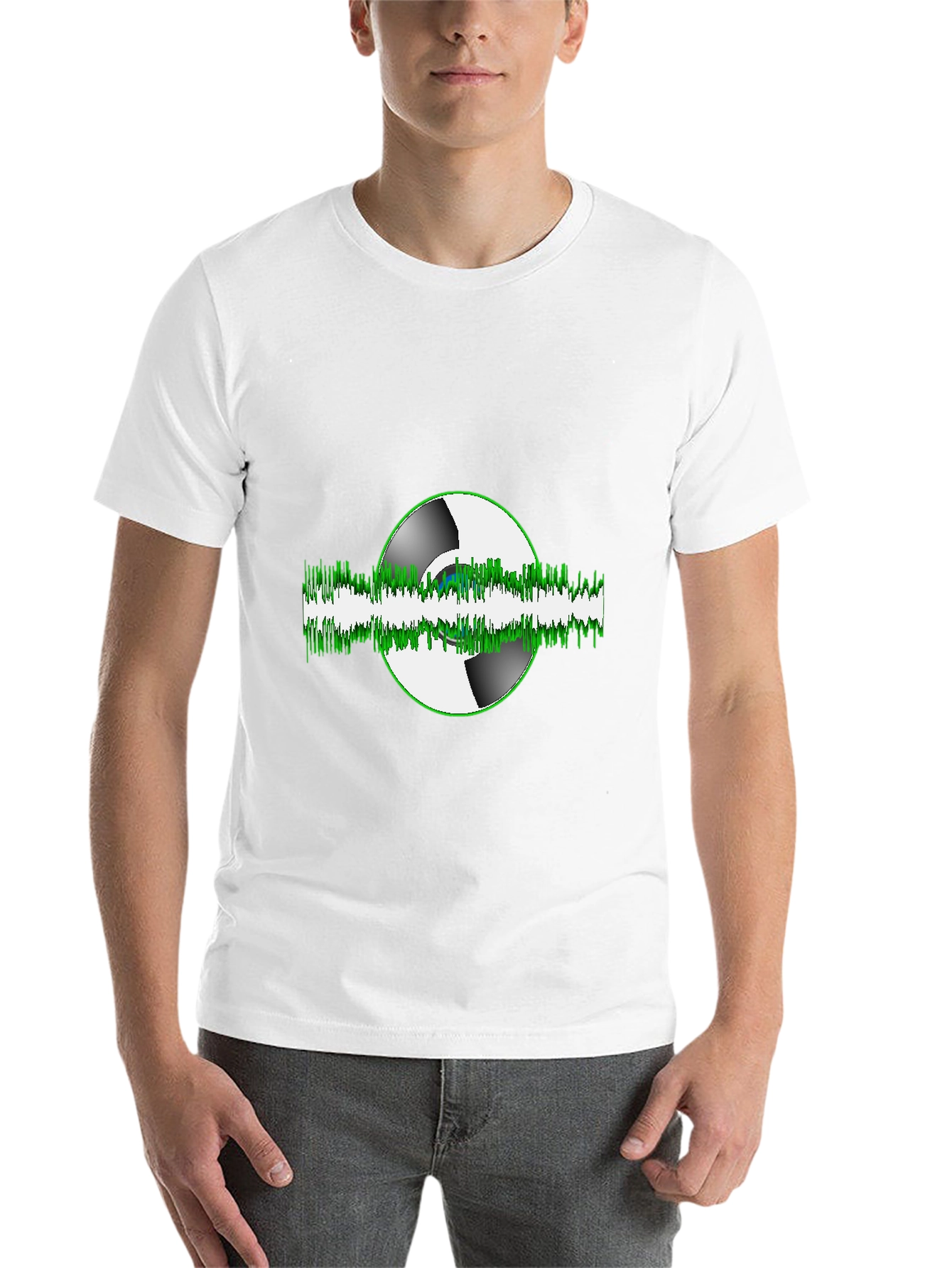Black Vinyl Wave Graphic Tee - Music Lover's T-Shirt view 14