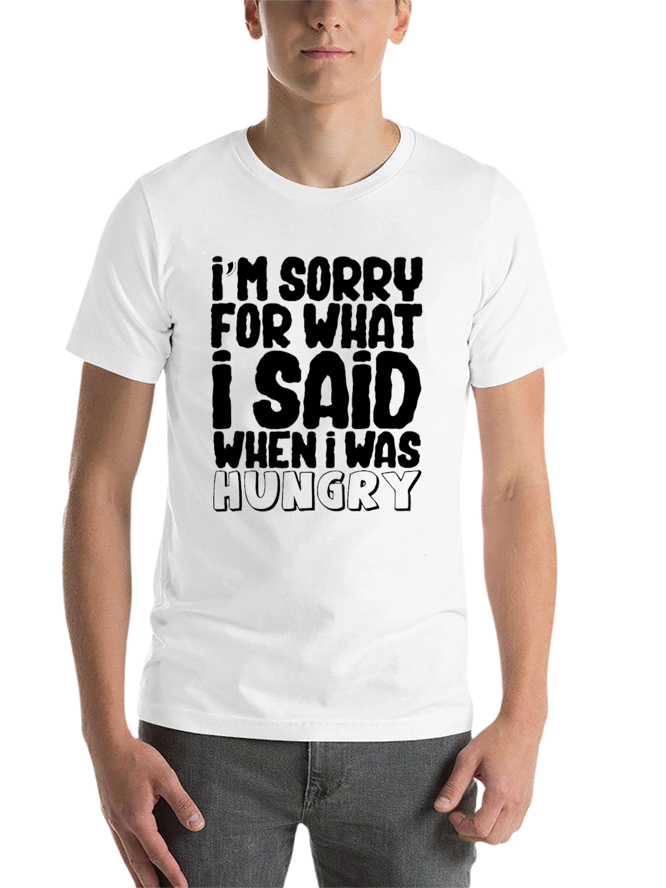 Black Funny "I'm Sorry... Hungry" Graphic T-Shirt view 14