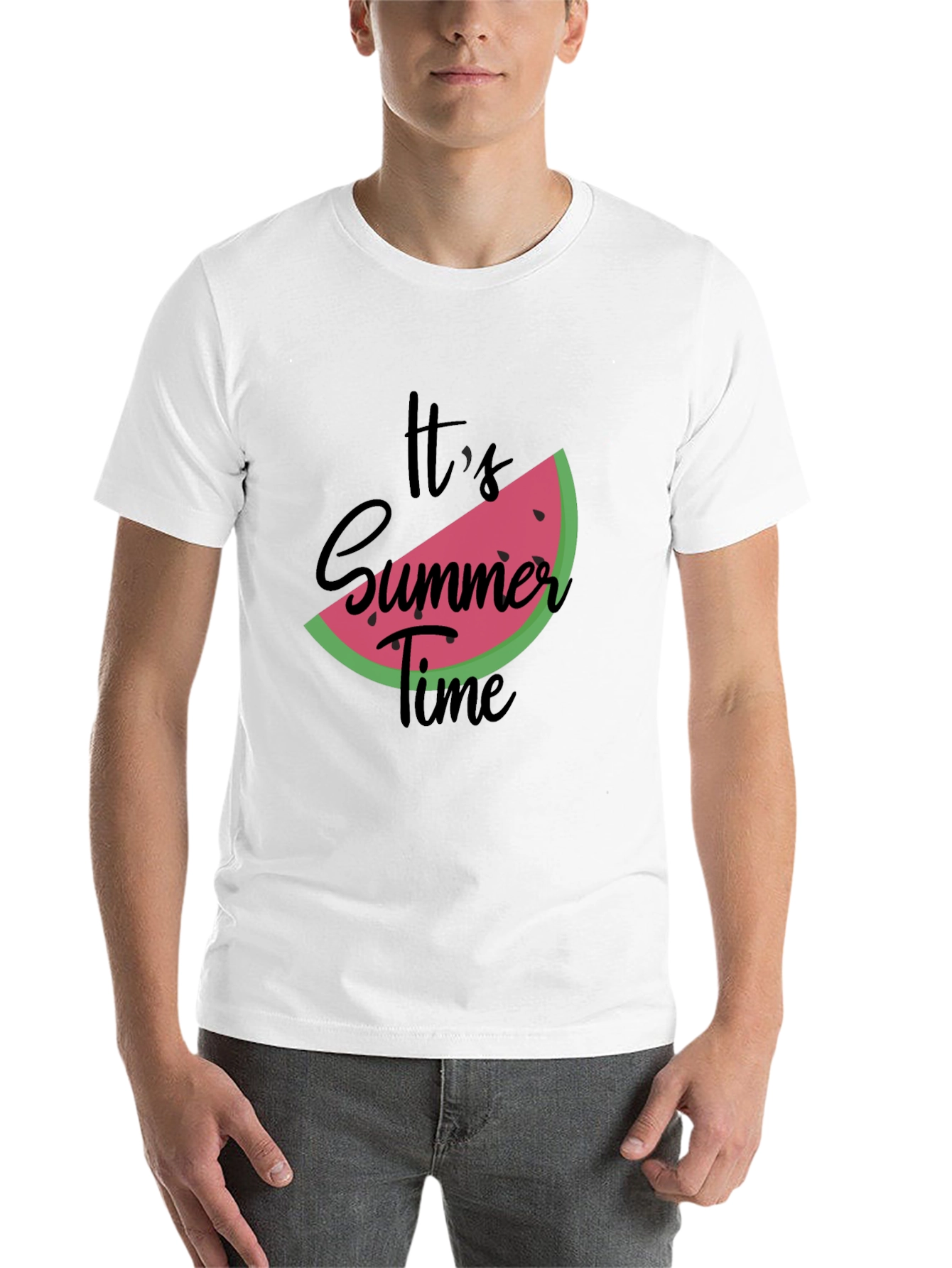 Black Summer Time Watermelon Graphic Tee - Black view 14