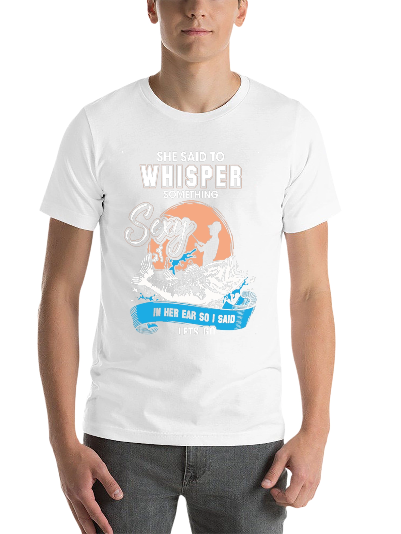 Black She Said To Whisper Sexy Fishing T-Shirt view 14