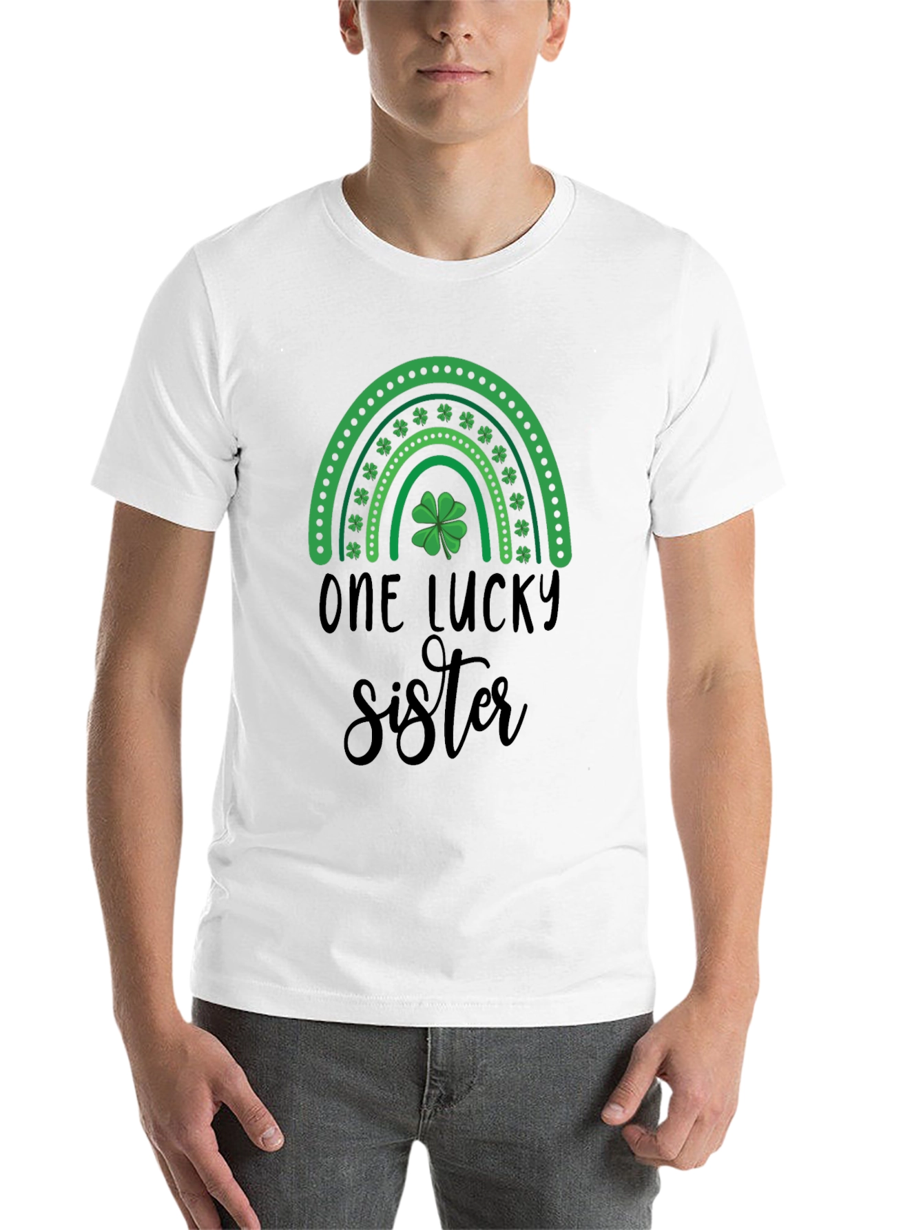 Black One Lucky Sister T-Shirt - St. Patrick's Day Tee view 14