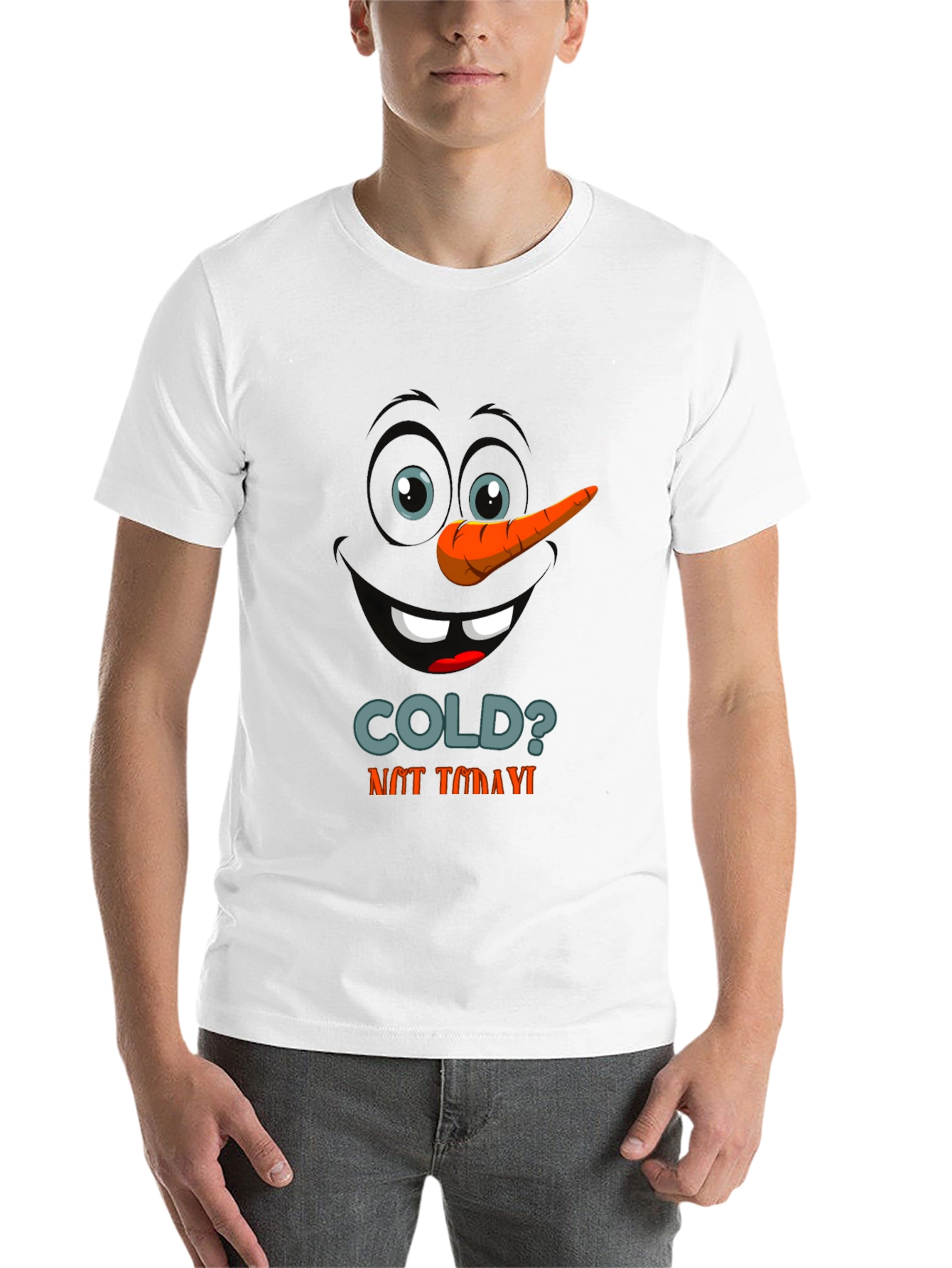 Black Funny Snowman Face Graphic T-Shirt view 14