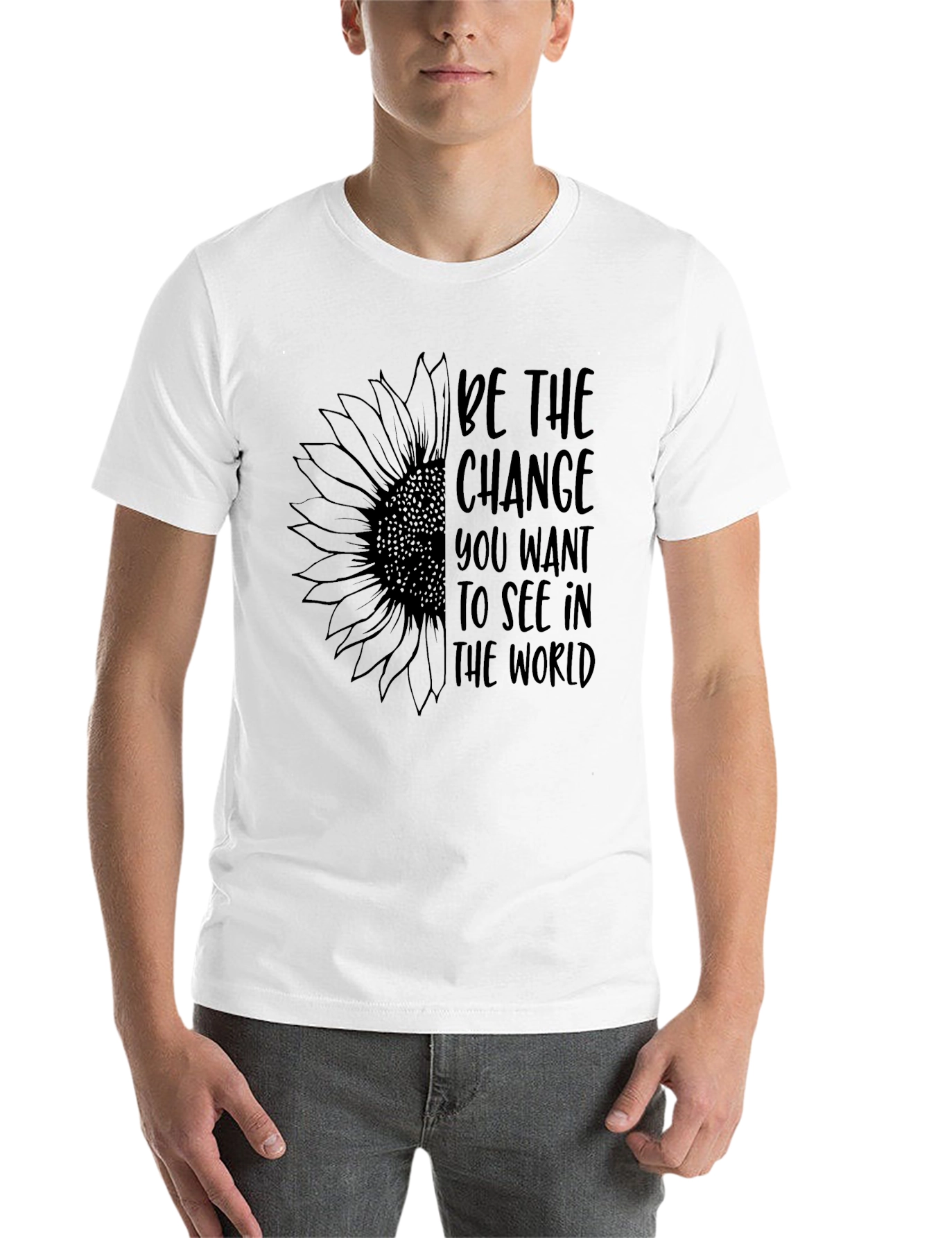 Black Be the Change Sunflower Graphic Tee view 14