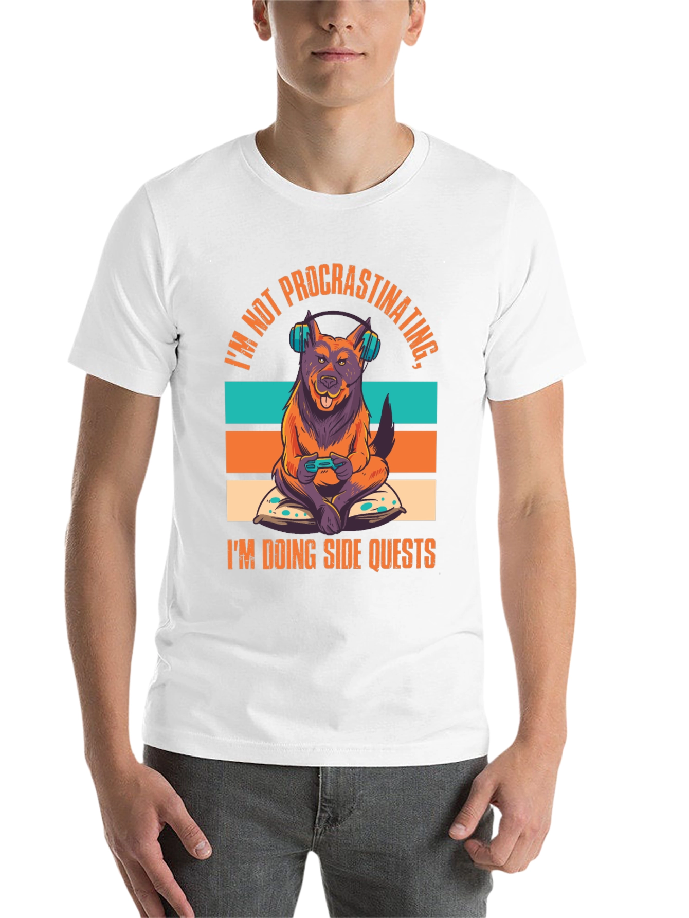 Black Dog Gamer T-Shirt - Not Procrastinating, Side Quests view 14
