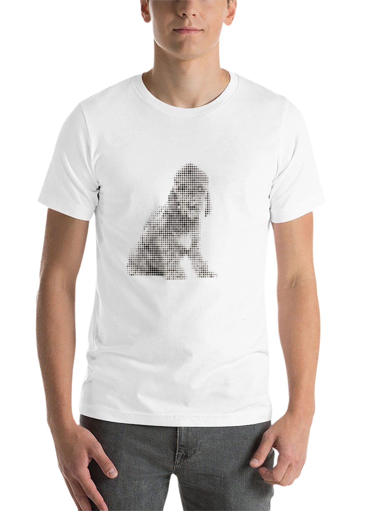 Black Dog Pixel Art Black T-Shirt view 14