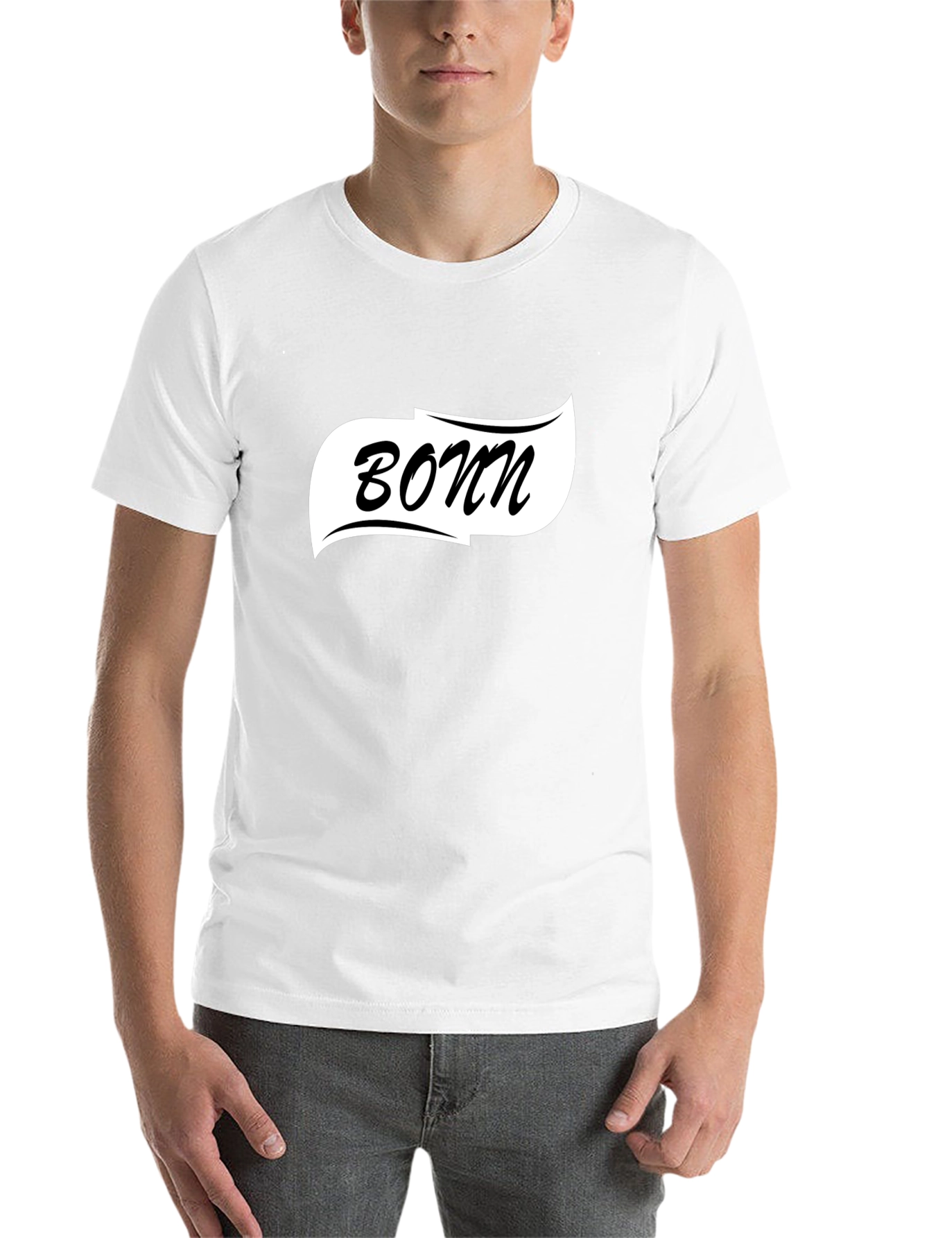 Black Bonn Graphic Tee - Classic Black Cotton T-Shirt view 14