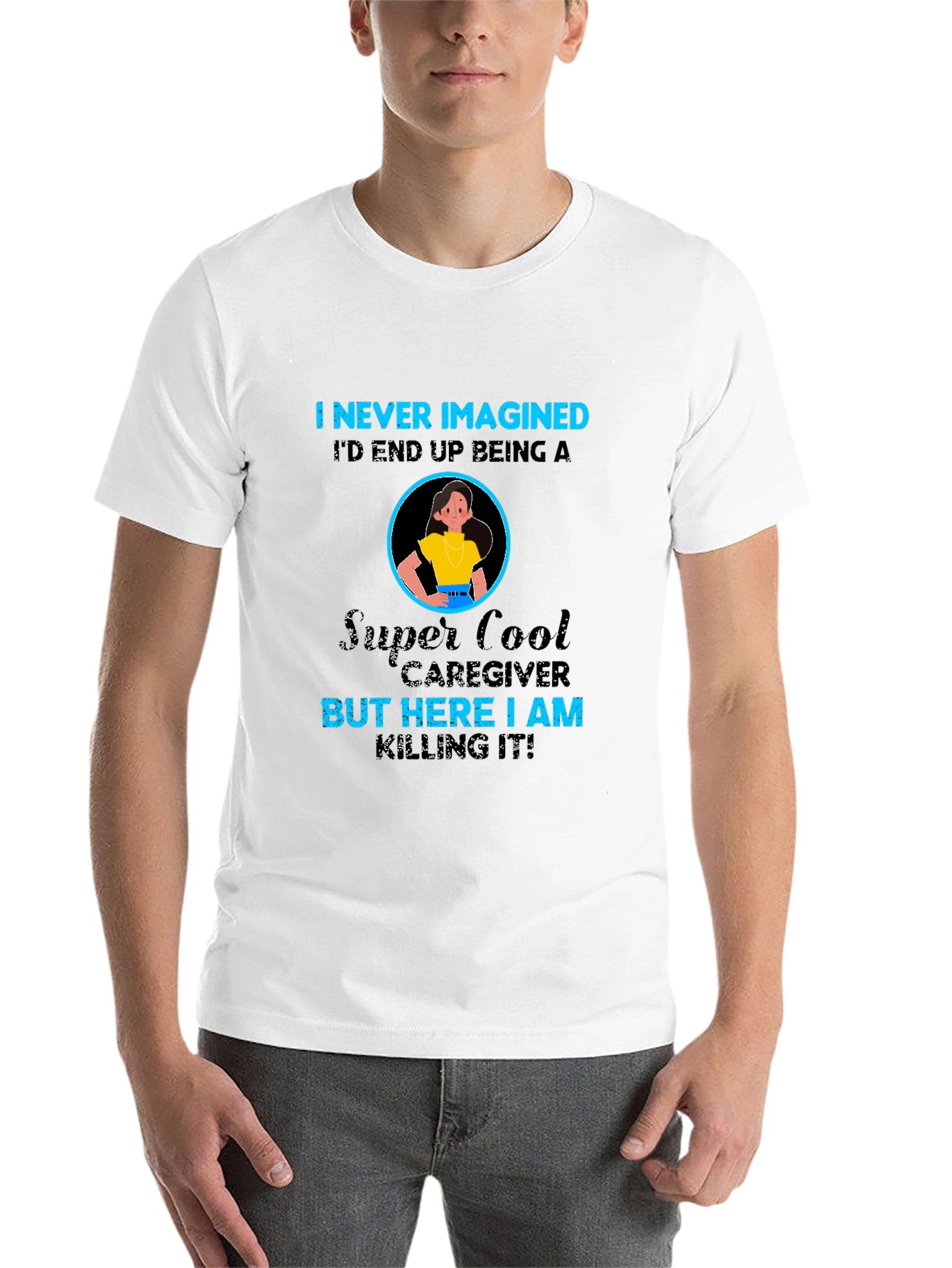 Black Super Cool Caregiver T-Shirt view 14