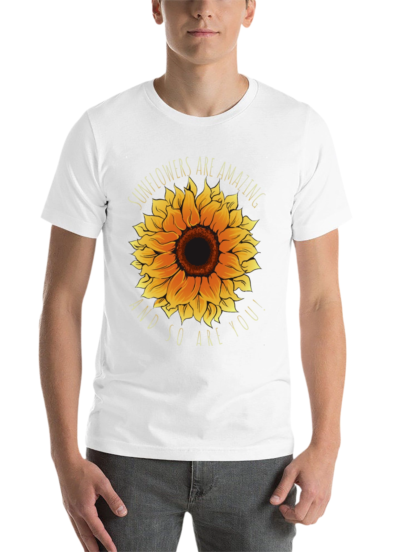 Black Sunflower Graphic Tee - You Are Amazing! view 14
