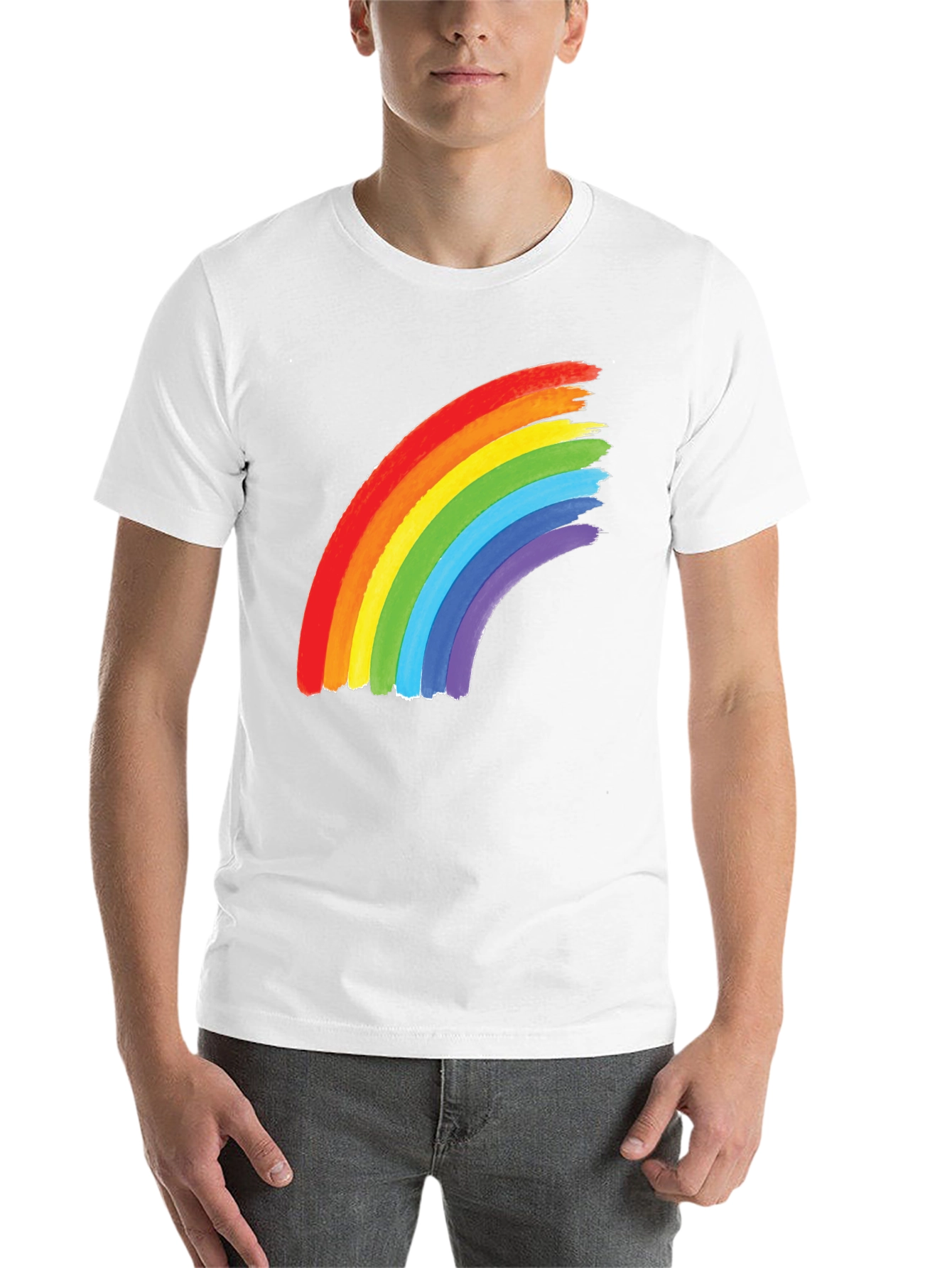 Black Rainbow Graphic Tee - Black Cotton Blend Shirt view 14